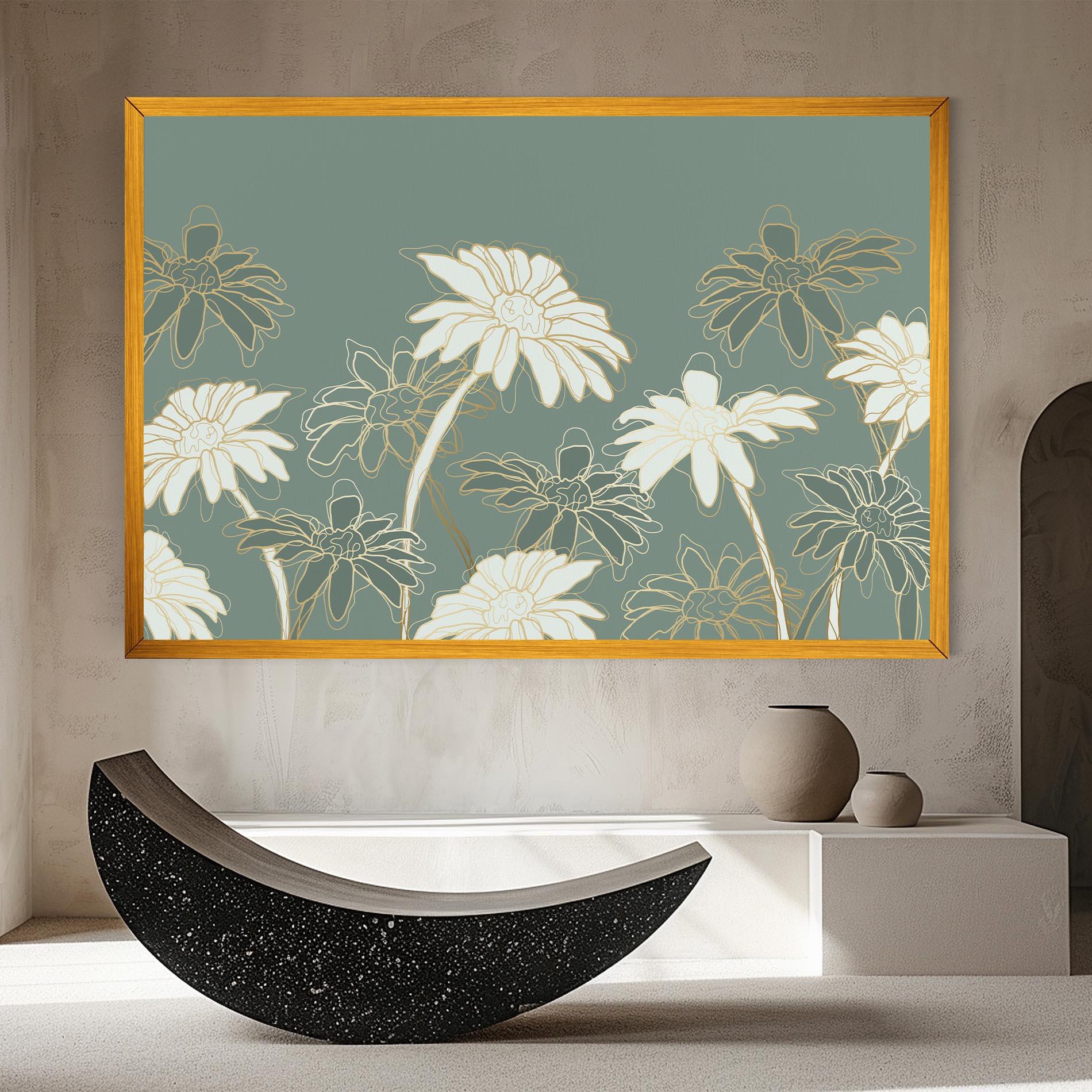 Leinwandbild Gold Green Line mockup 8