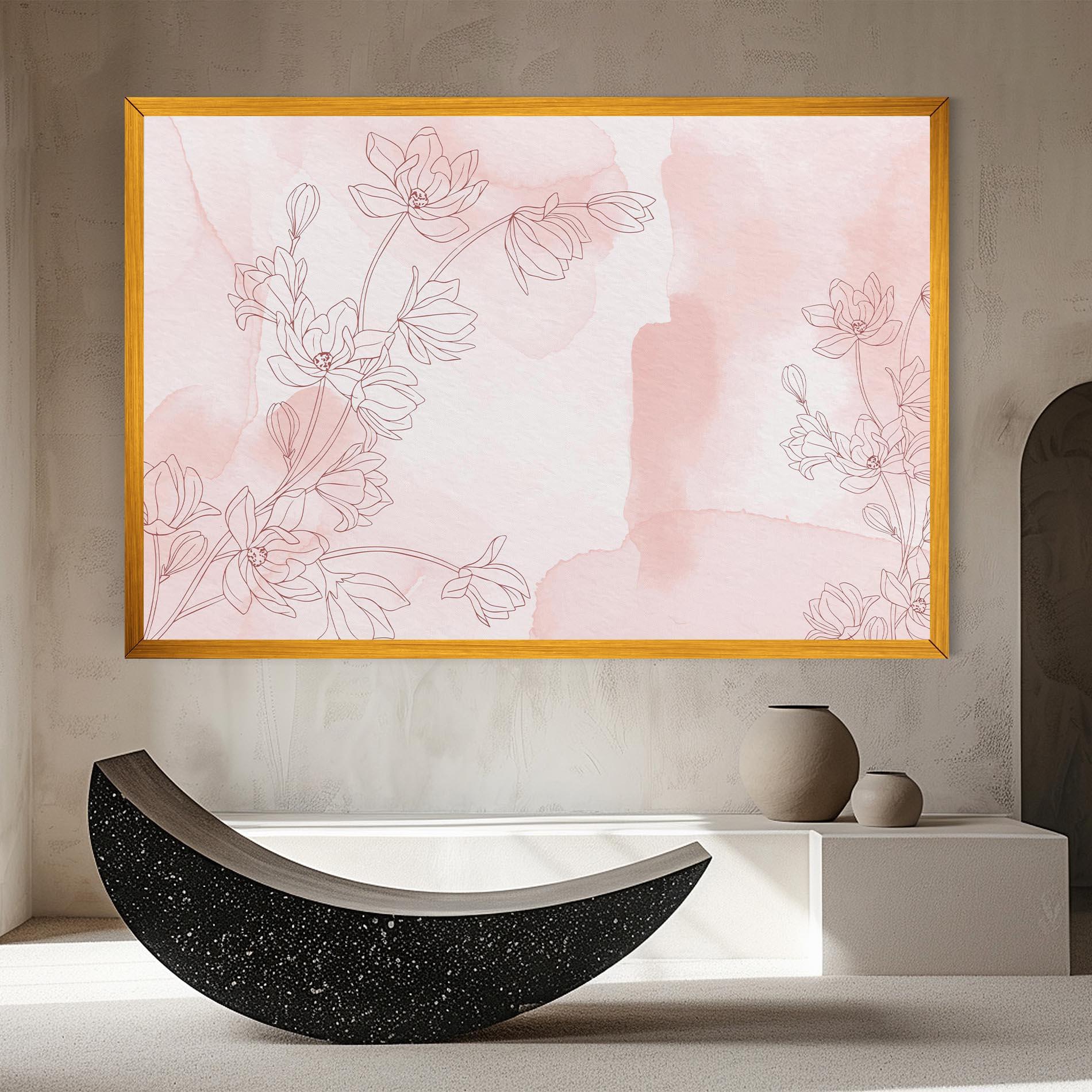 Leinwandbild Pink Flower Line mockup 8