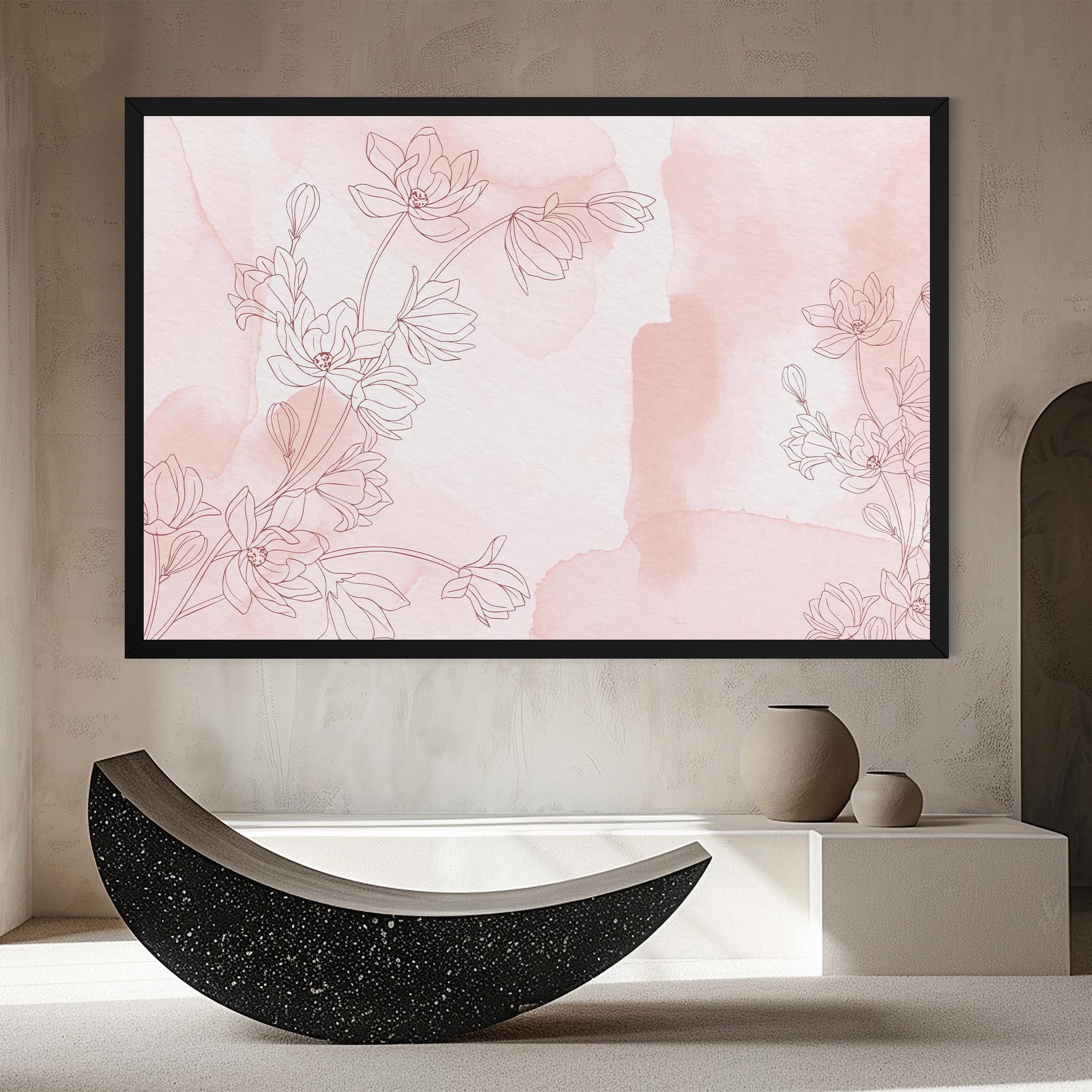Leinwandbild Pink Flower Line mockup 8