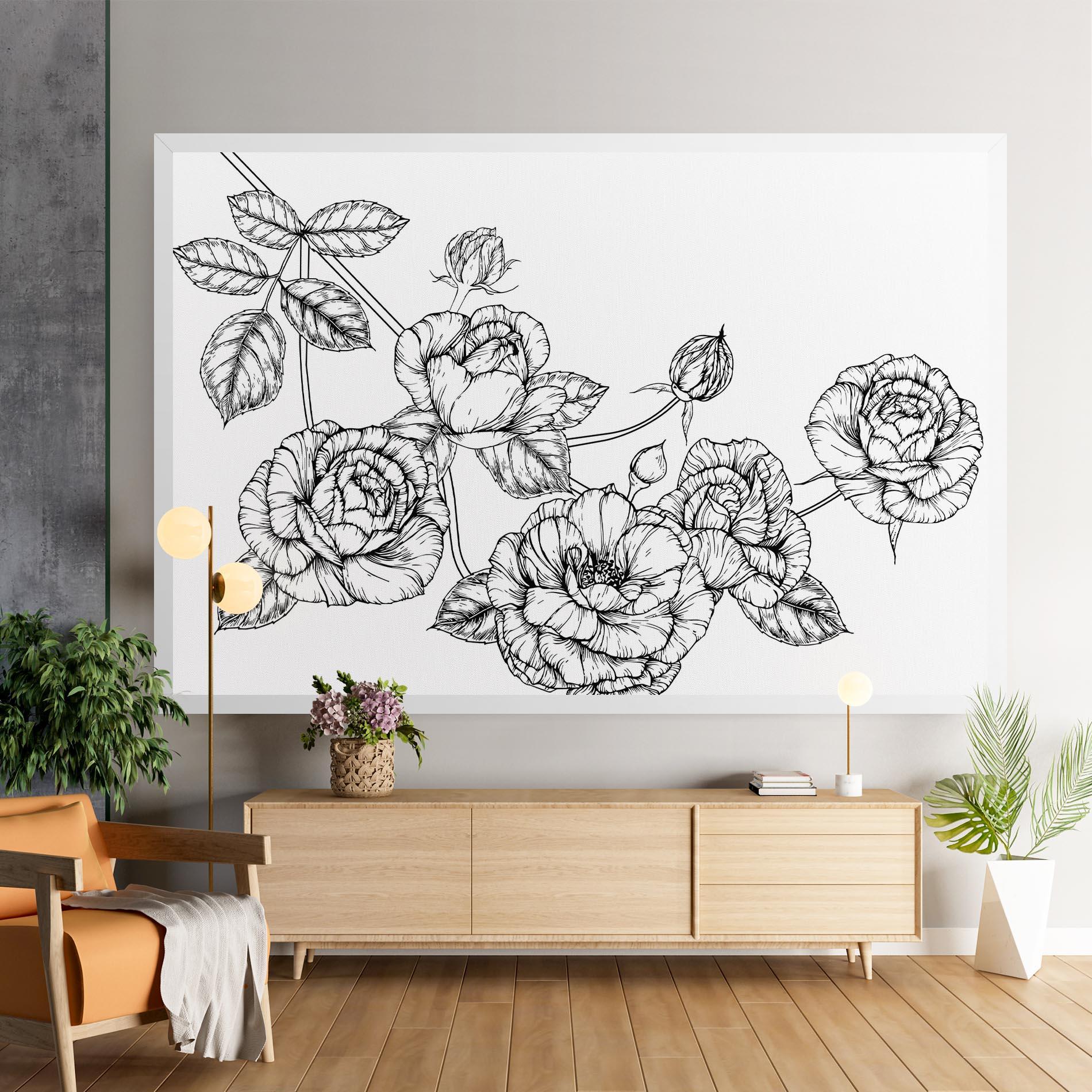 Leinwandbild Big Roses Line mockup 9