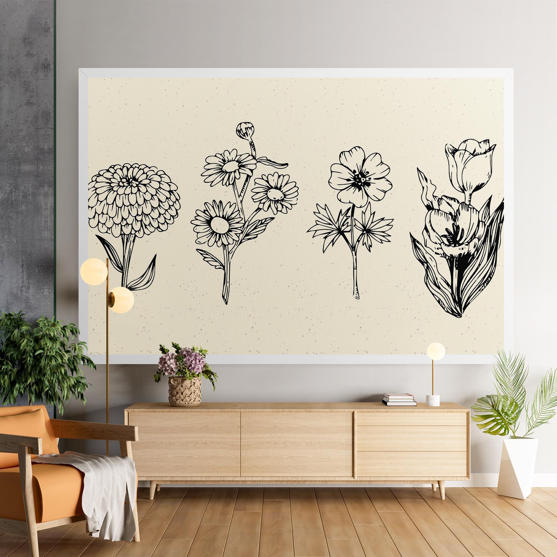 Leinwandbild Black Line Cream mockup 9