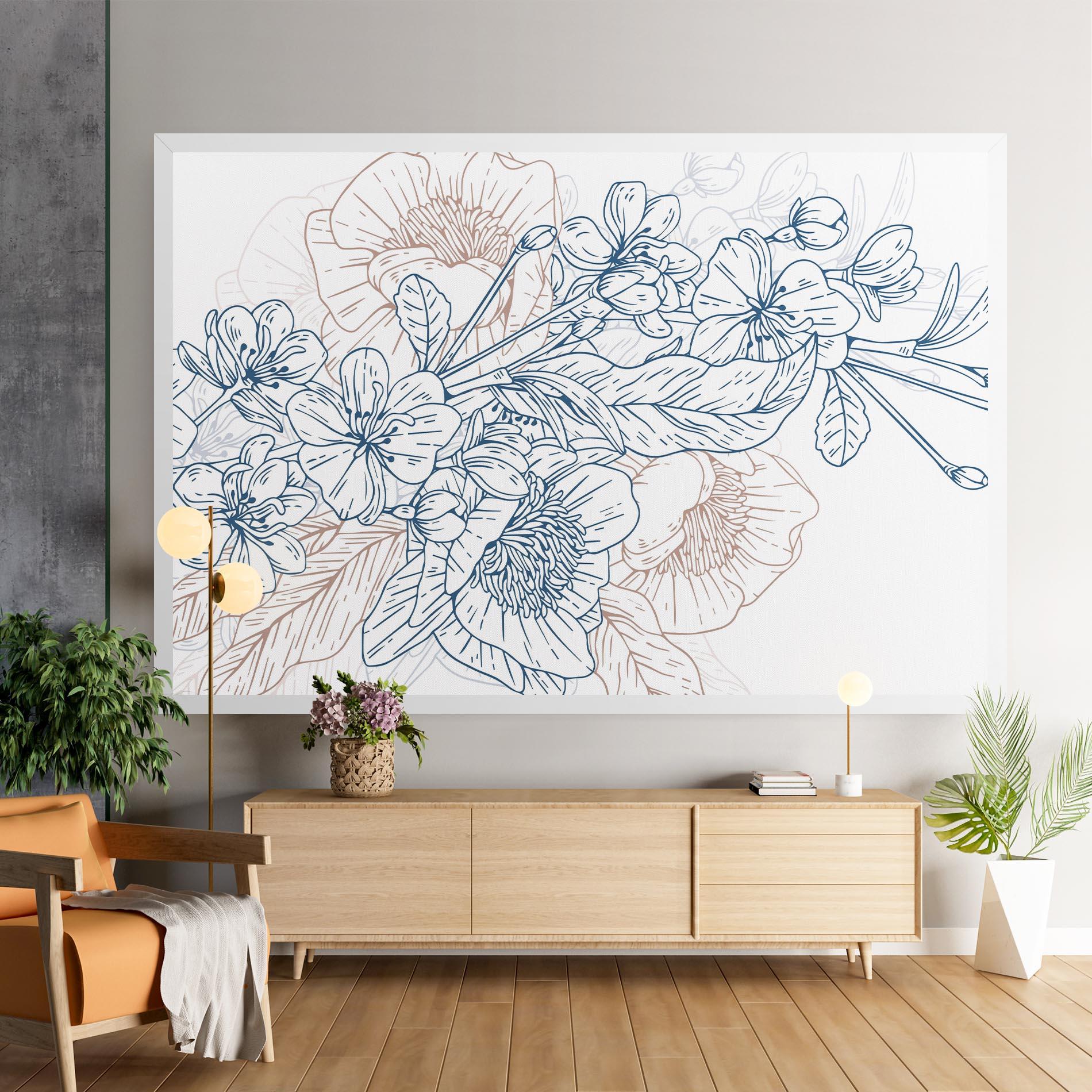 Leinwandbild Blue Cream Line mockup 9