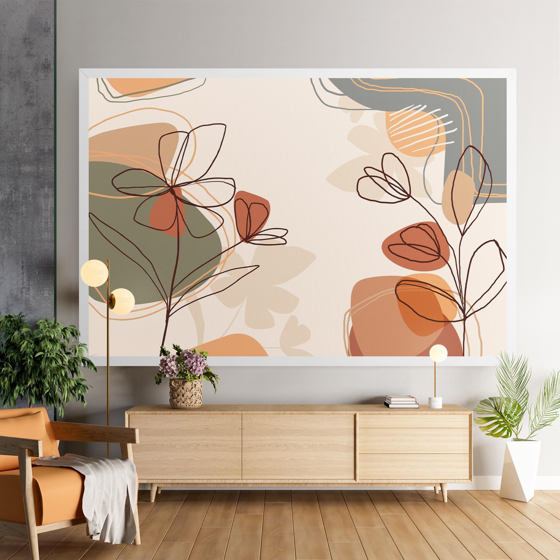 Leinwandbild Brown Line Plants mockup 9
