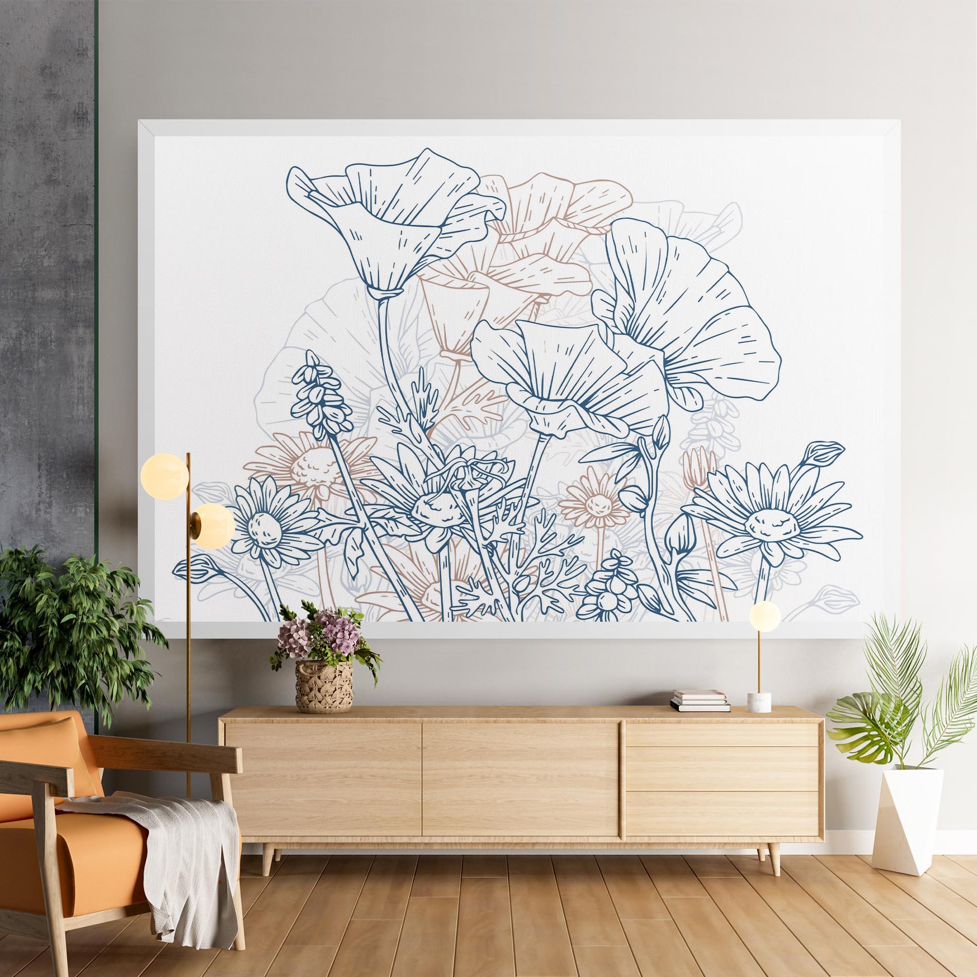 Leinwandbild Cream Blue Line mockup 9