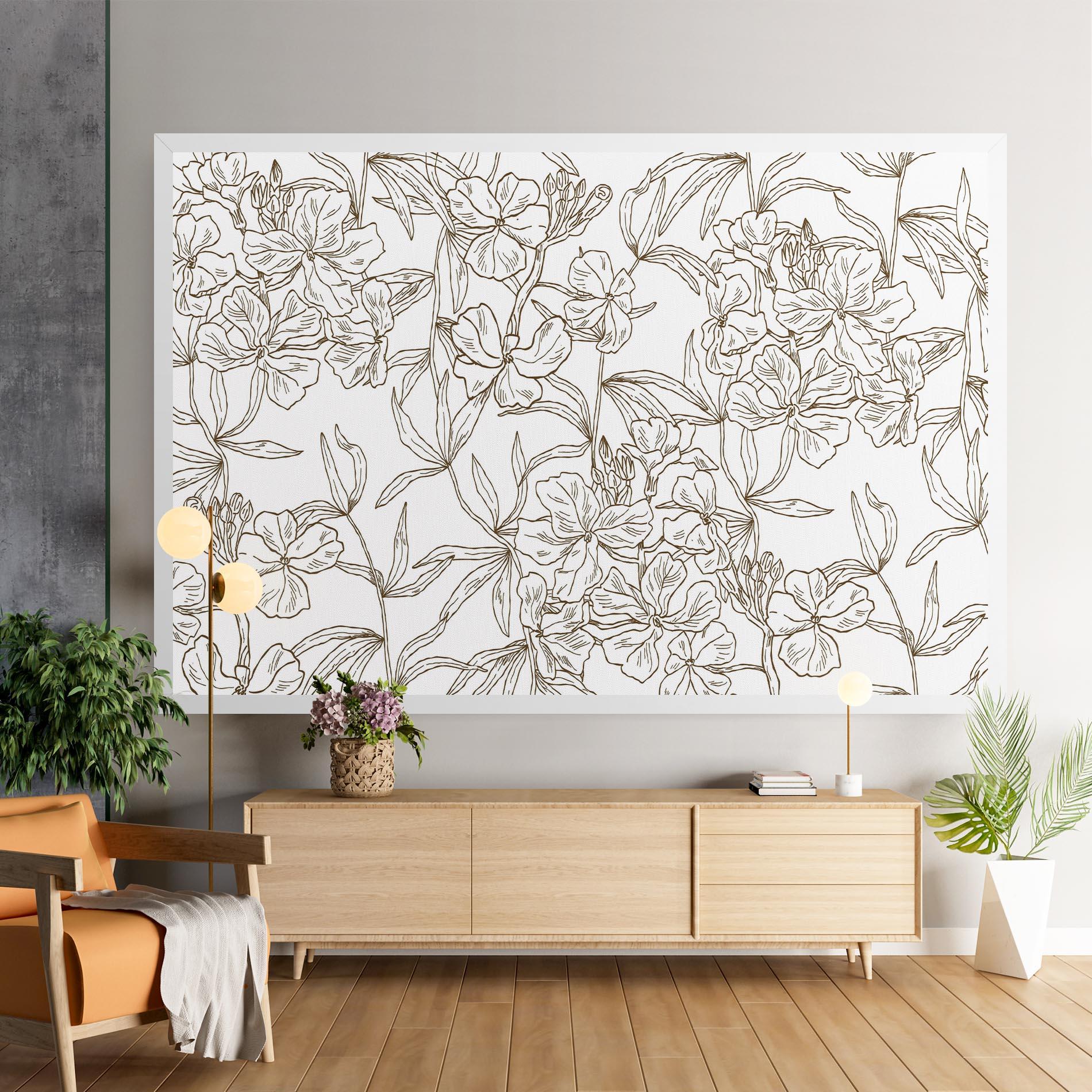 Leinwandbild Flower Brown Line mockup 9