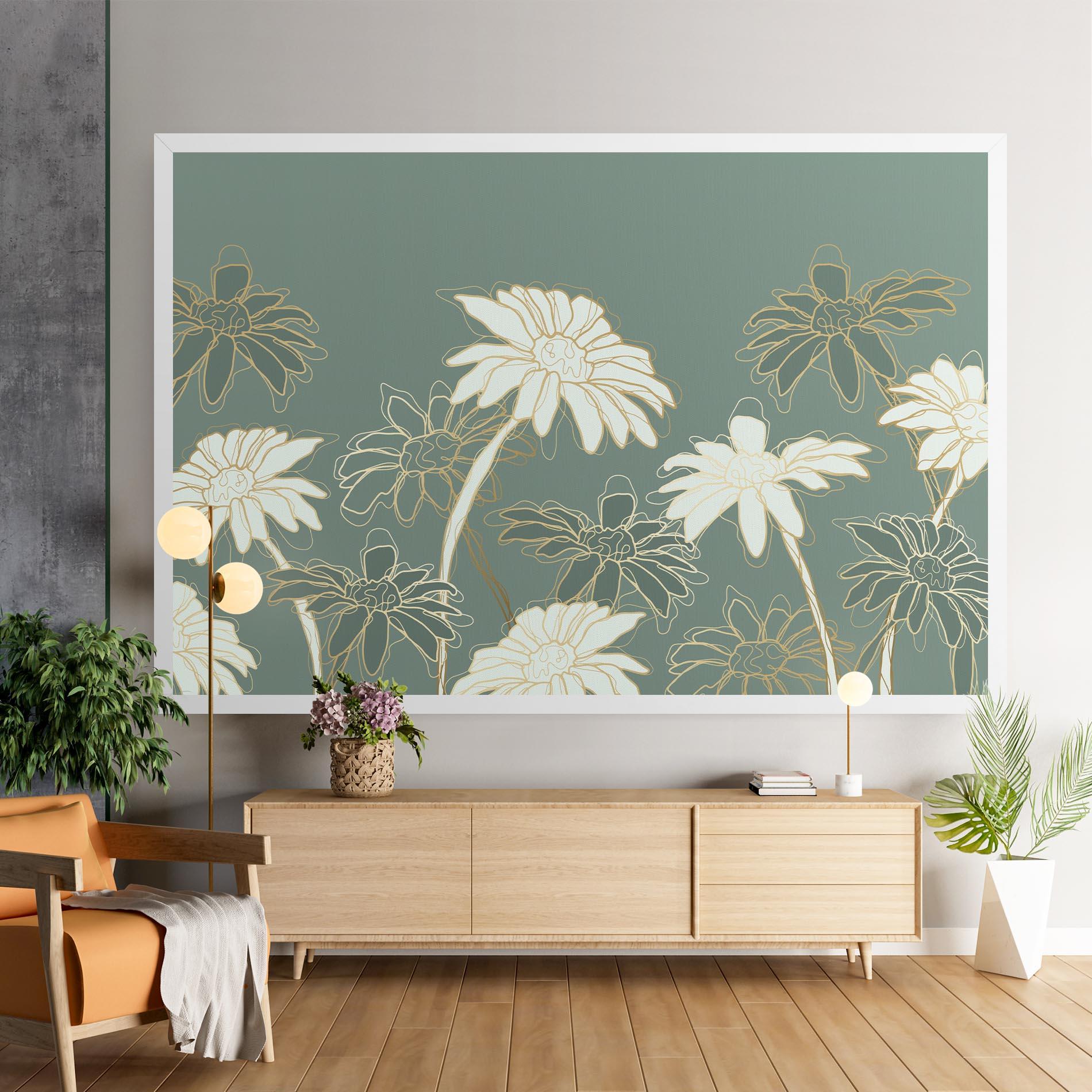 Leinwandbild Gold Green Line mockup 9