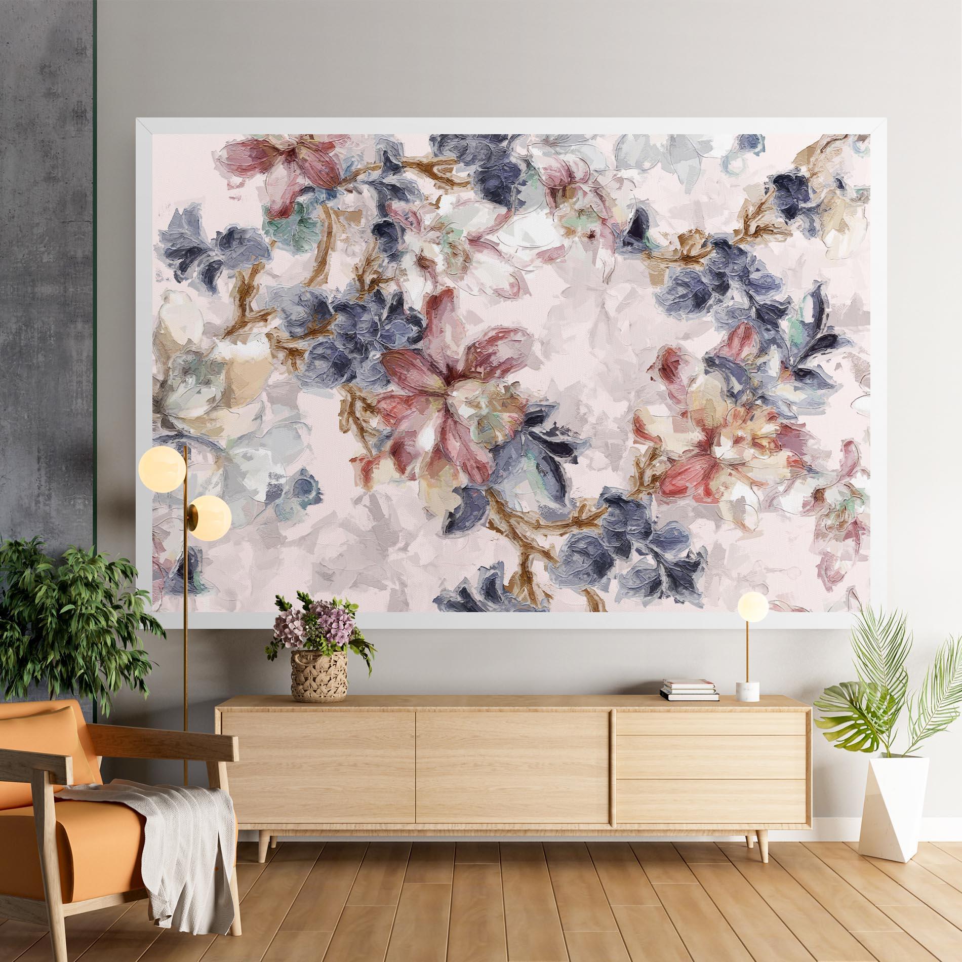 Leinwandbild Painted Flowers mockup 9