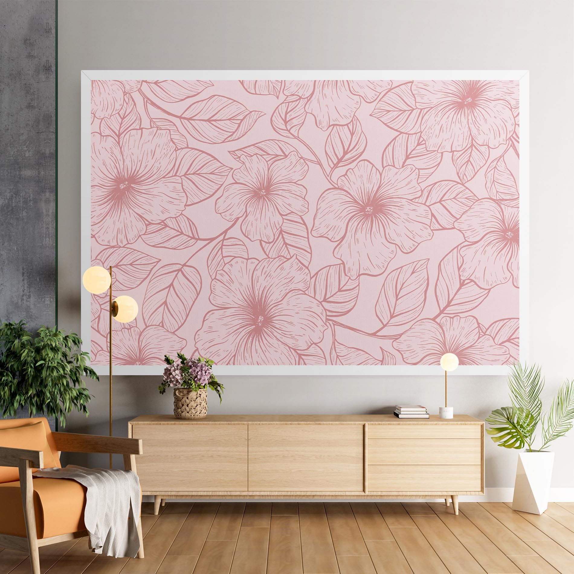 Pink Line Flower mockup 9