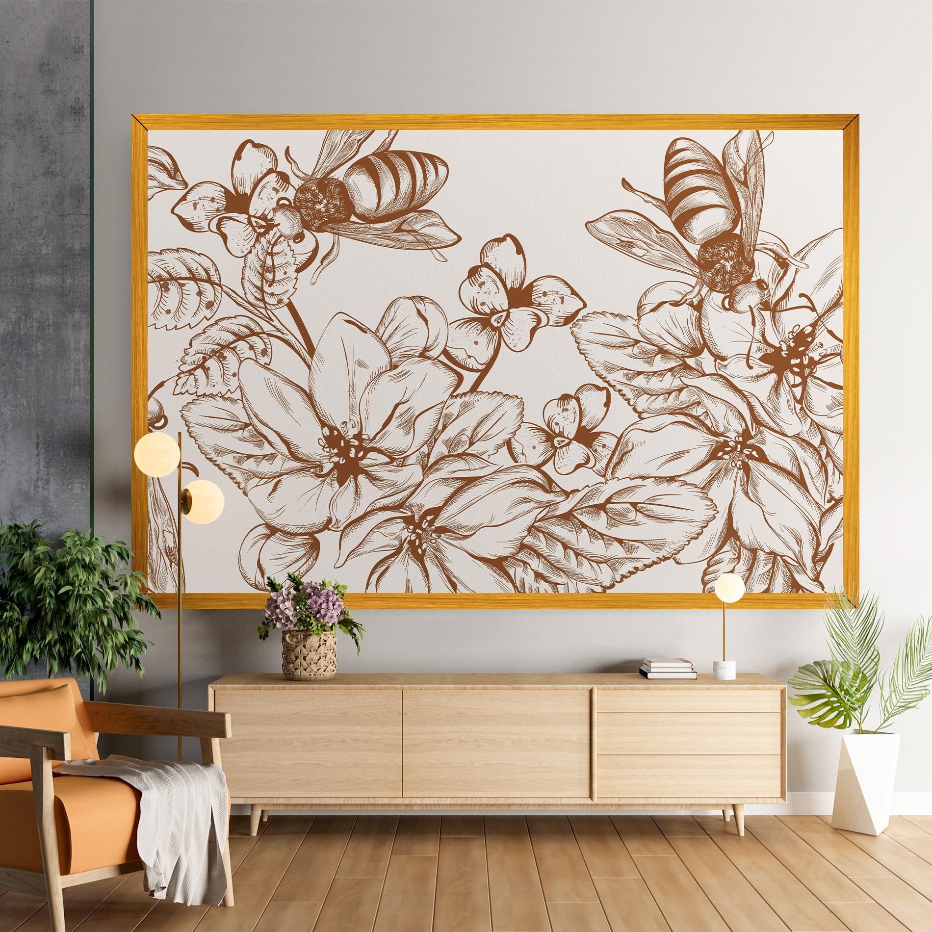 Bee Flower Line mockup 9