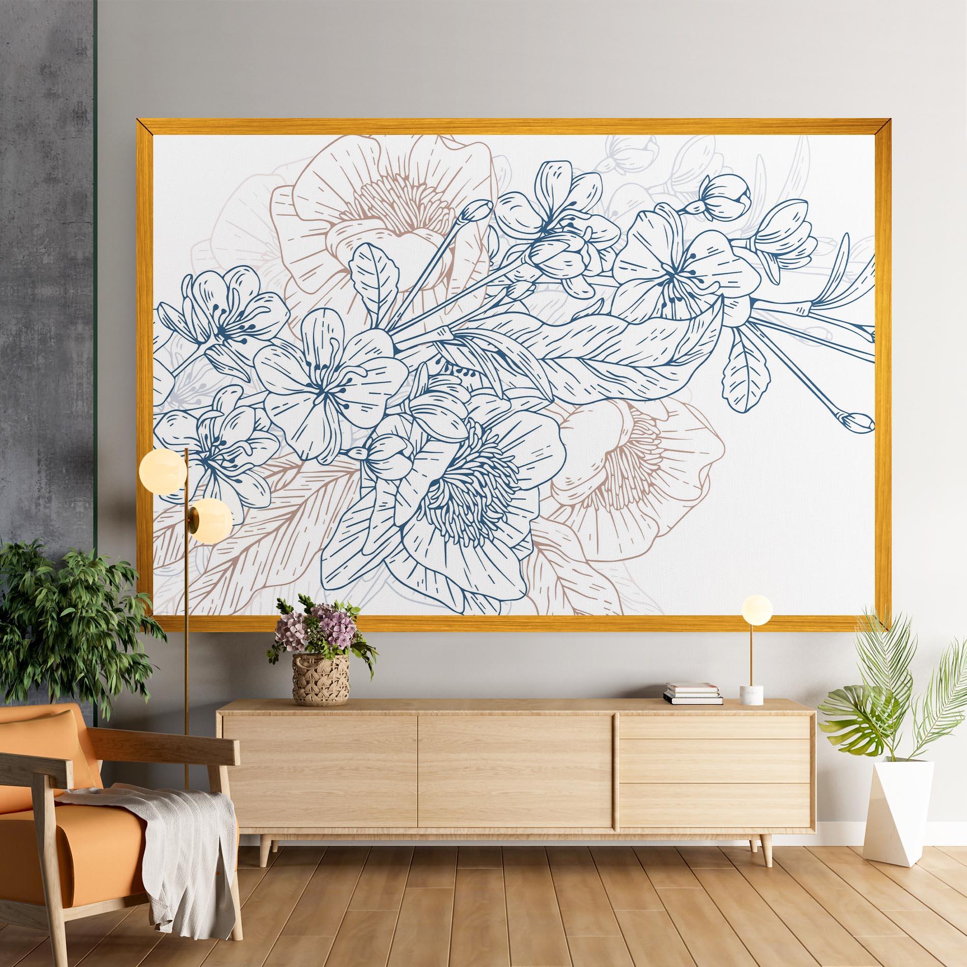 Leinwandbild Blue Cream Line mockup 9