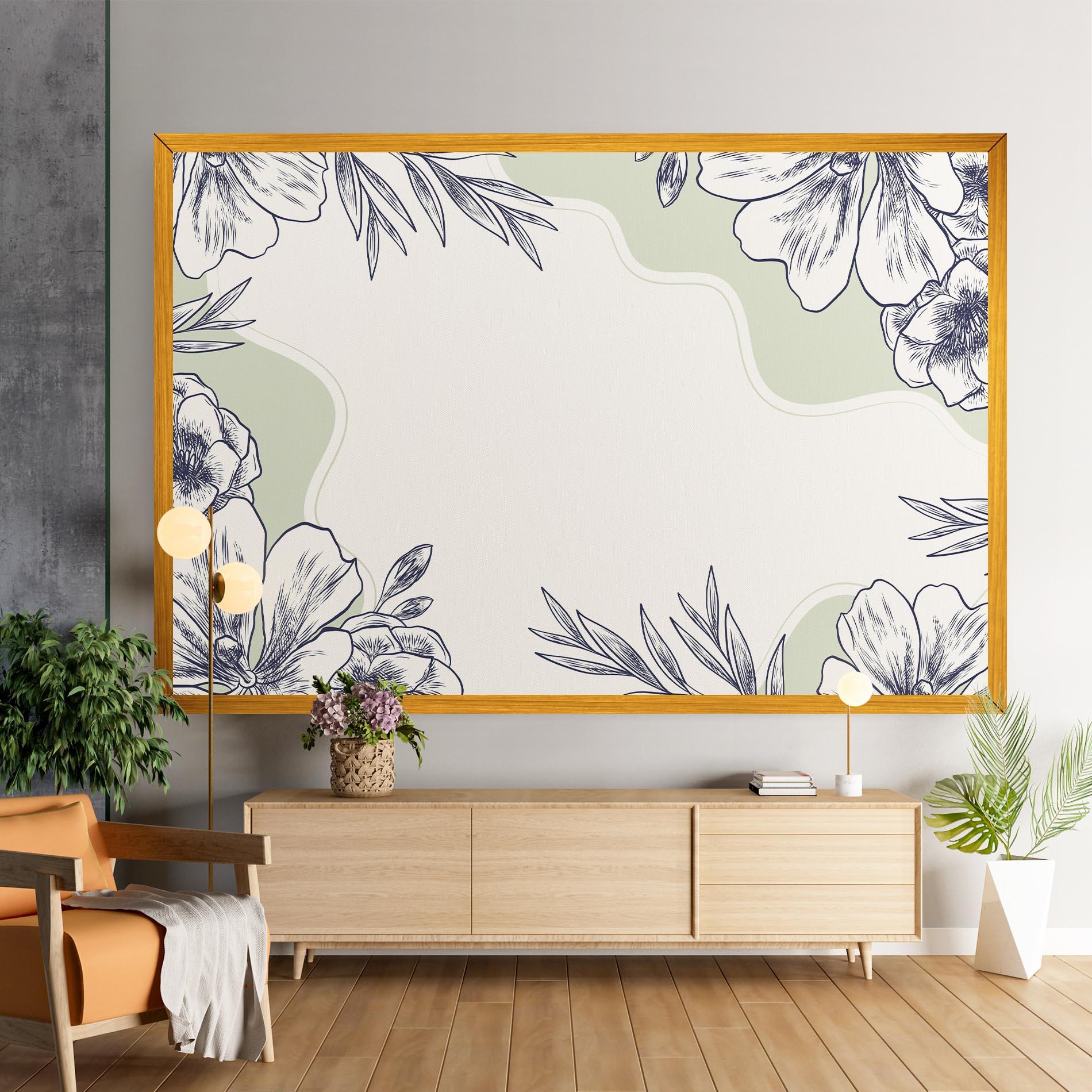 Leinwandbild Blue Line Green mockup 9