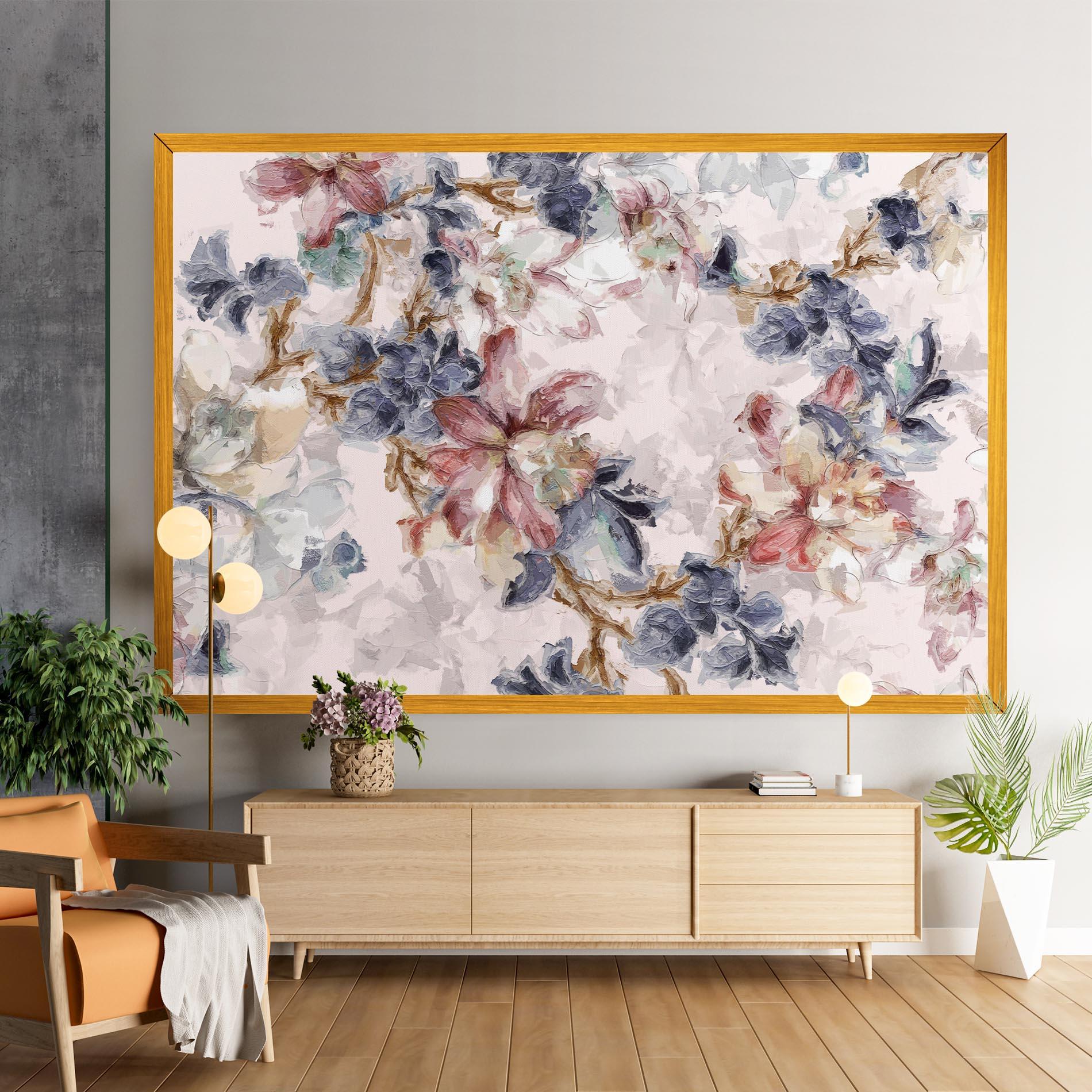 Leinwandbild Painted Flowers mockup 9