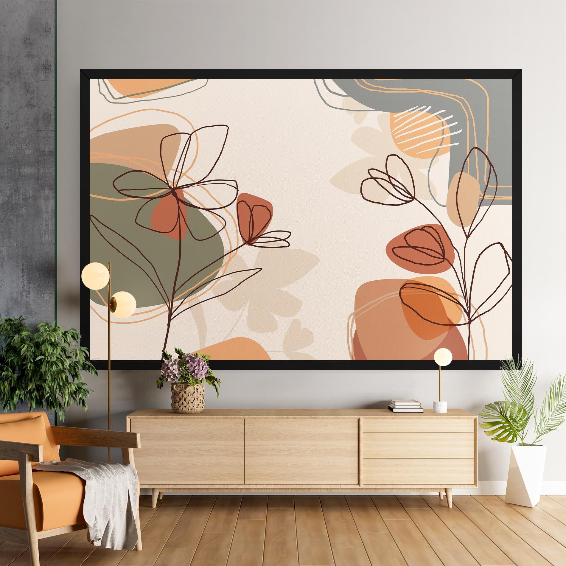 Leinwandbild Brown Line Plants mockup 9