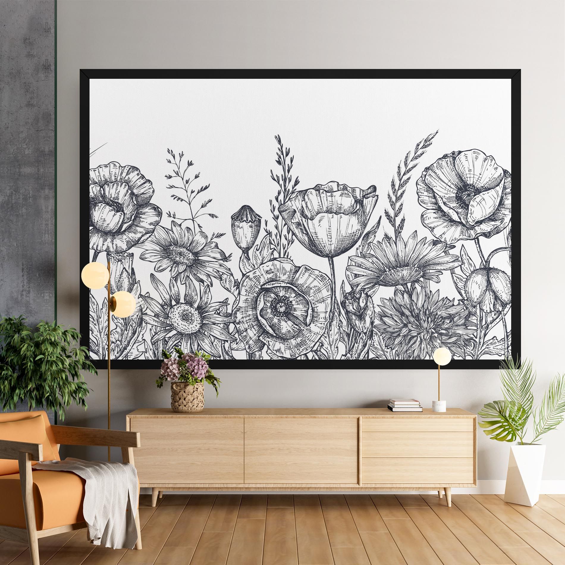 Flower Grey Line mockup 9