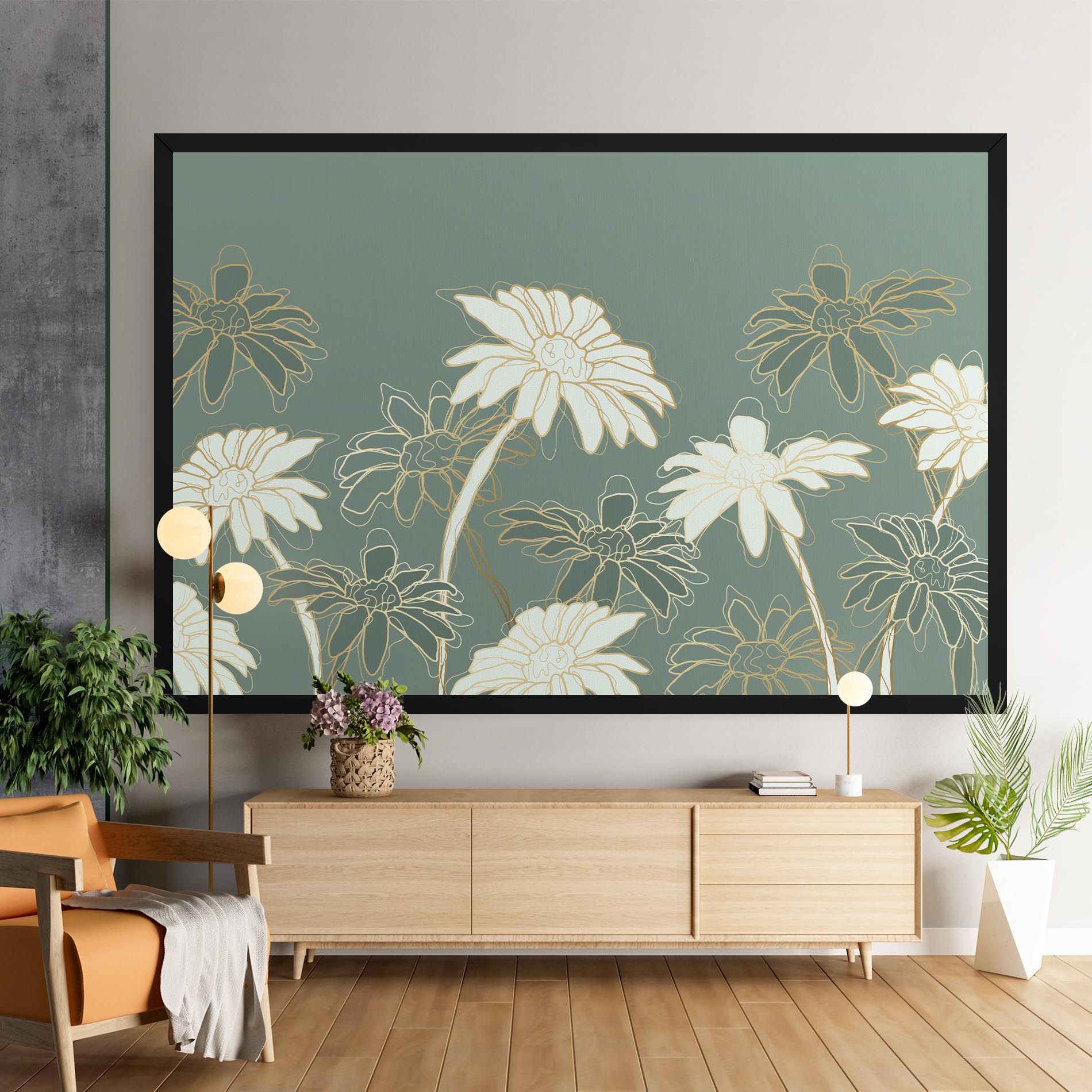 Gold Green Line mockup 9