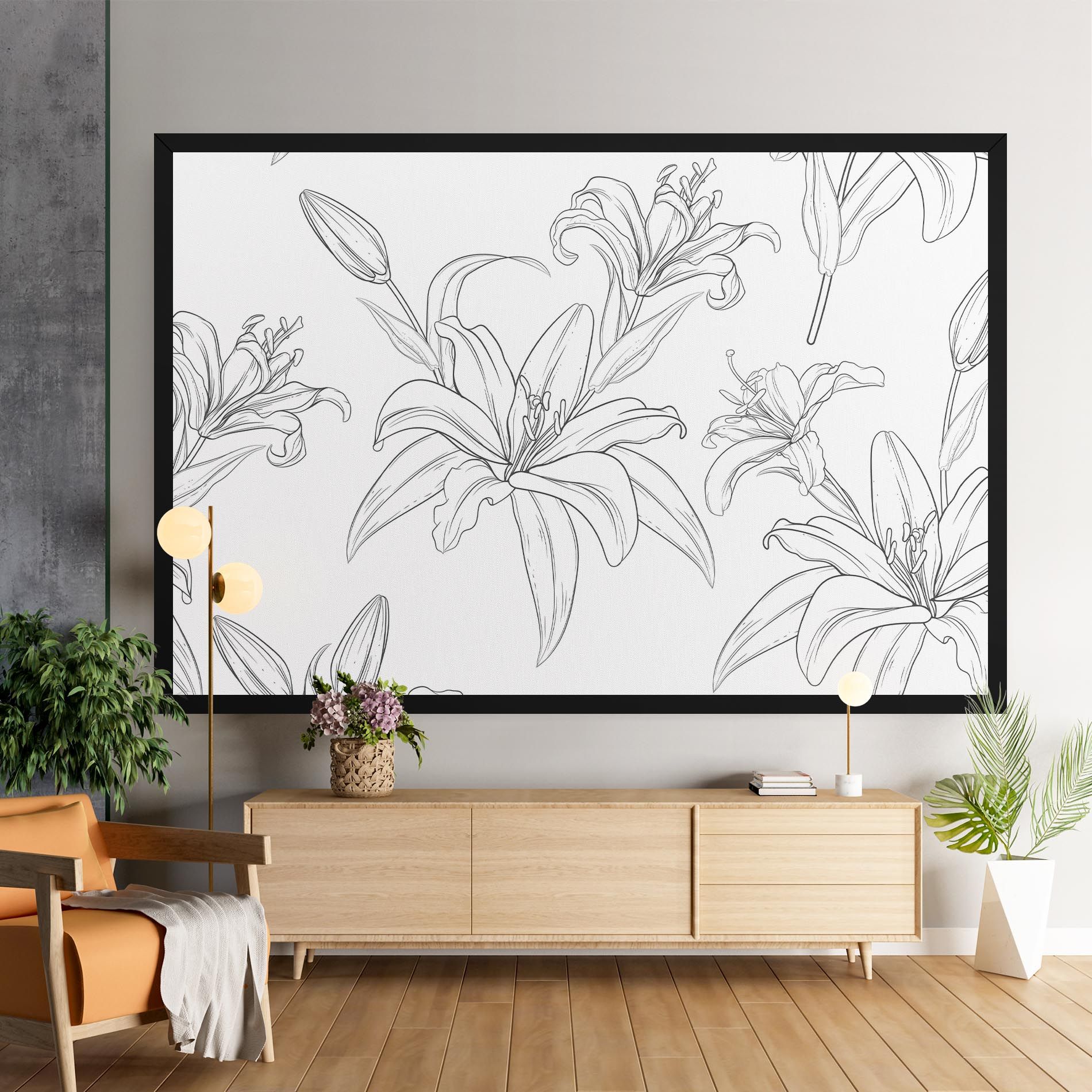 Grey Line Flower mockup 9