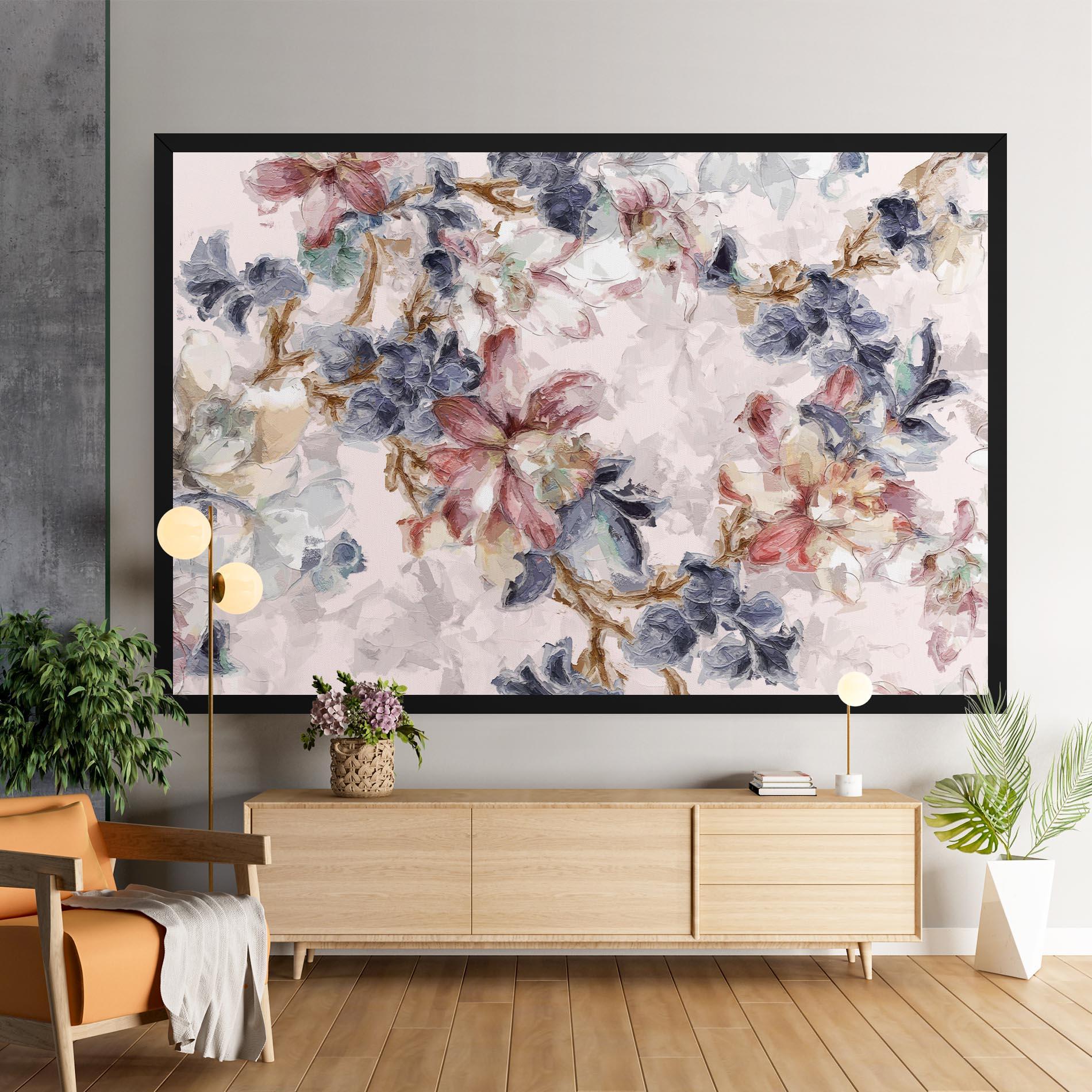 Leinwandbild Painted Flowers mockup 9