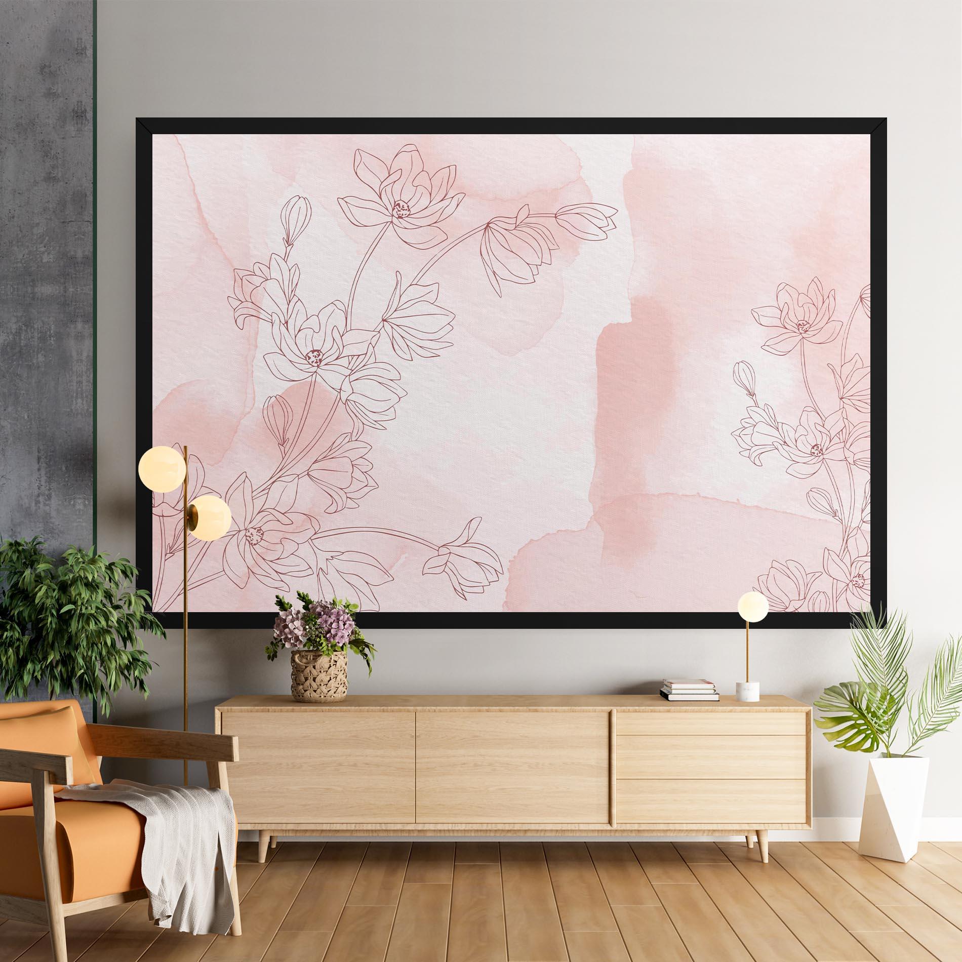 Leinwandbild Pink Flower Line mockup 9