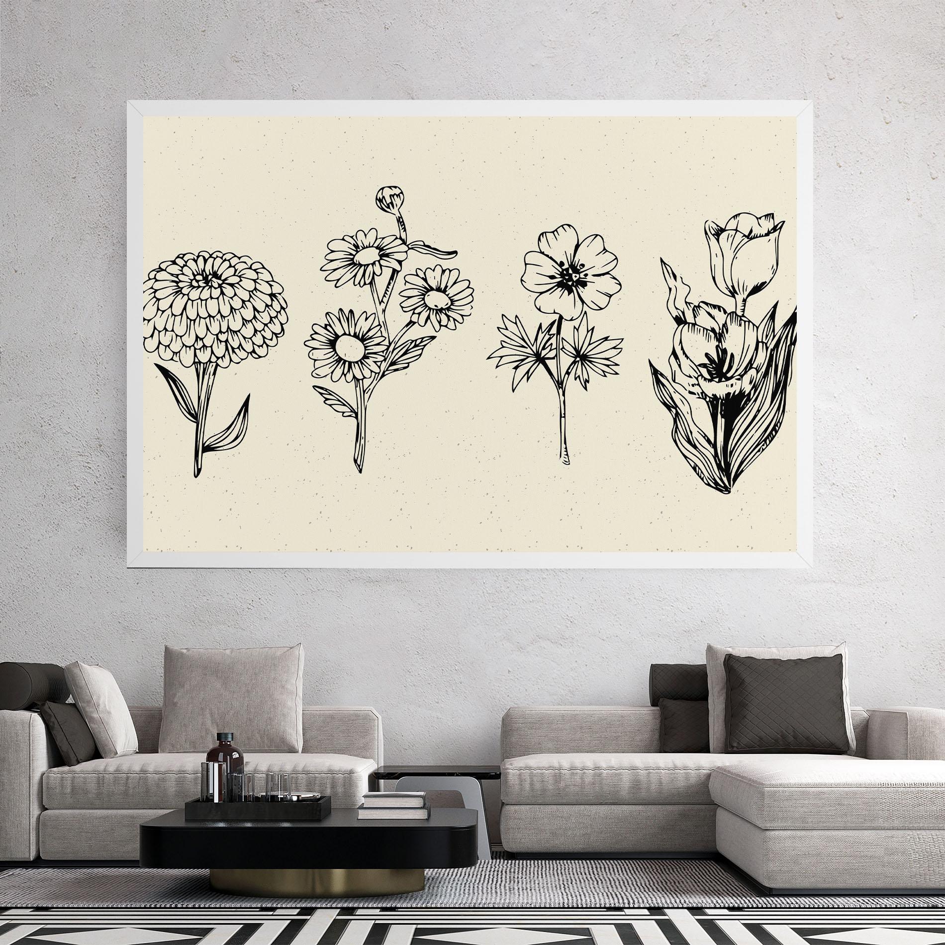 Leinwandbild Black Line Cream mockup 2