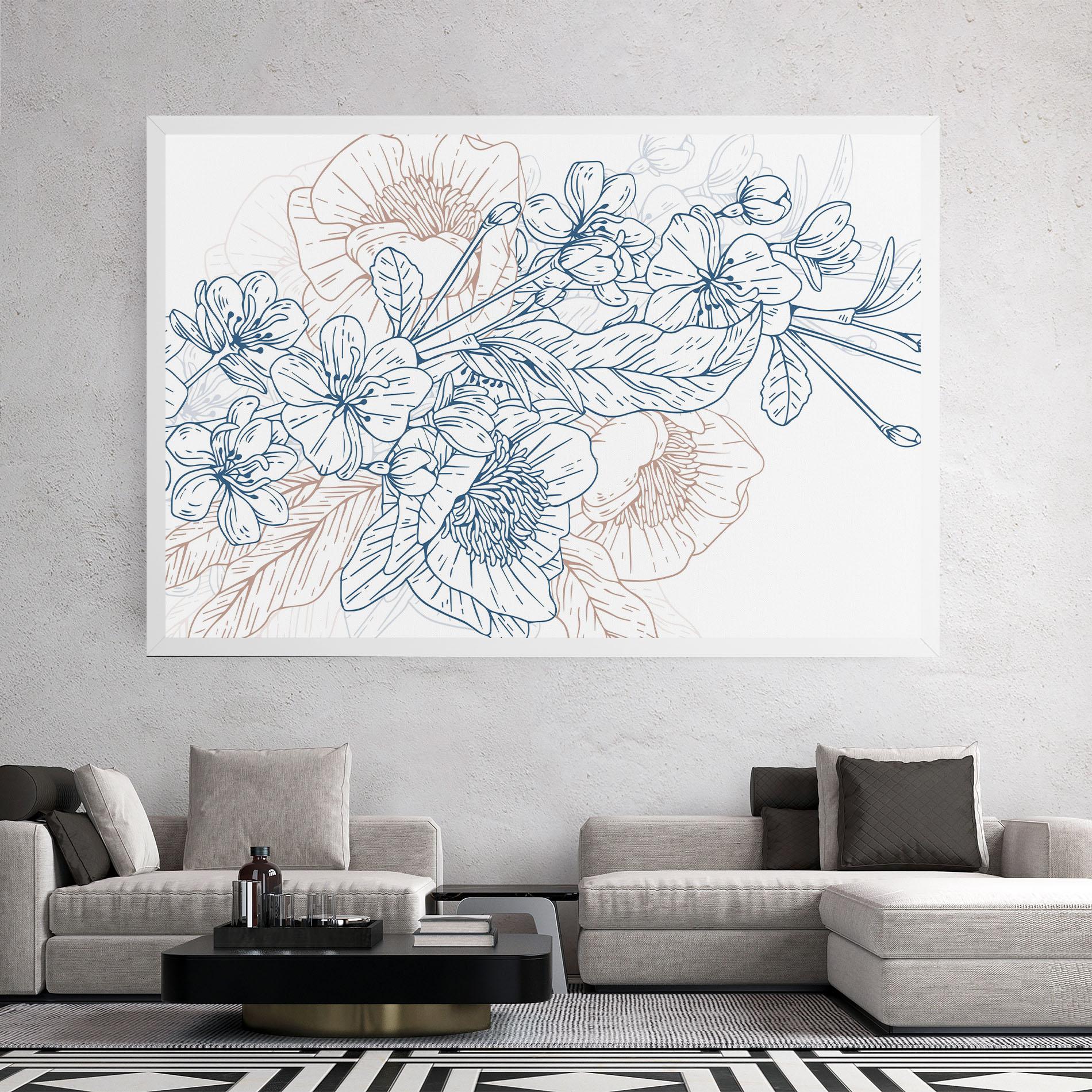 Leinwandbild Blue Cream Line mockup 2