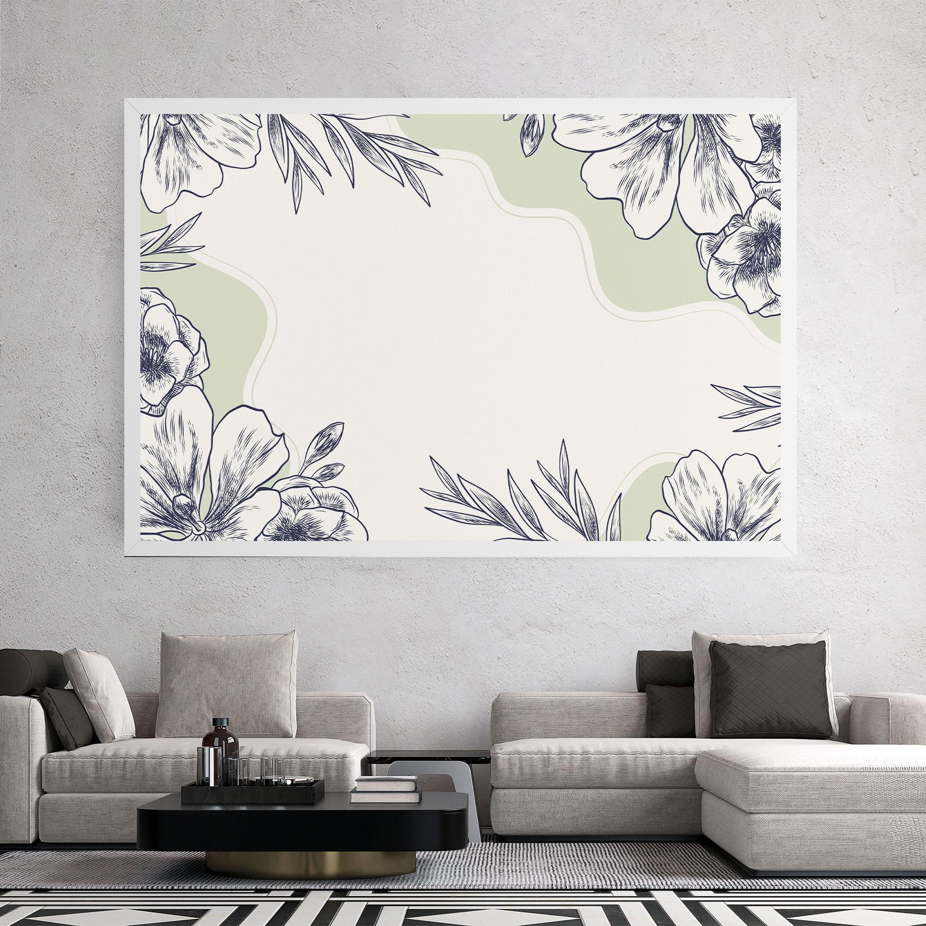 Leinwandbild Blue Line Green mockup 2