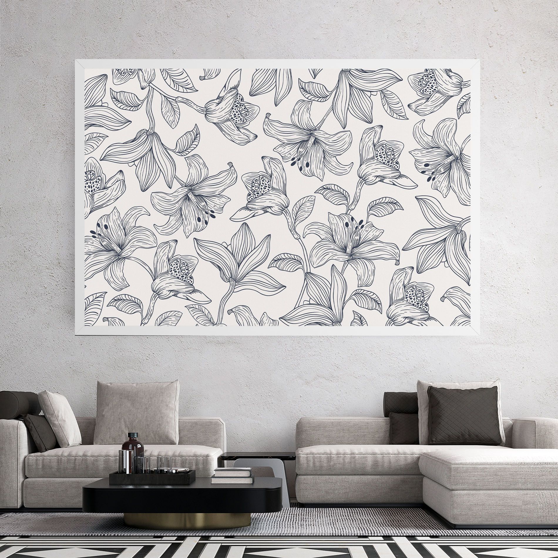 Blue Patern Flower mockup 2