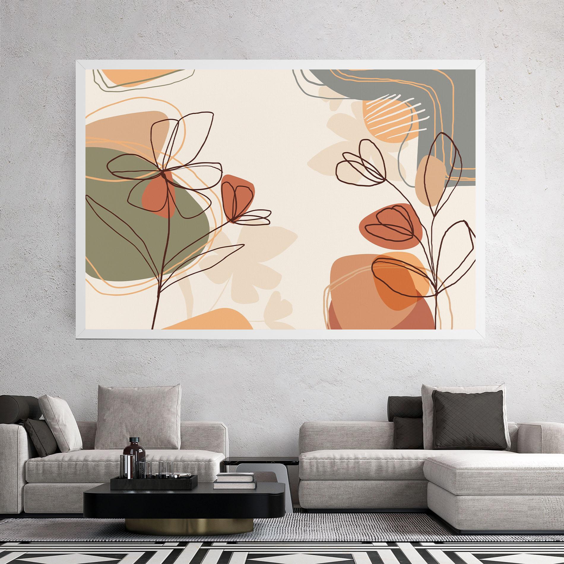 Leinwandbild Brown Line Plants mockup 2