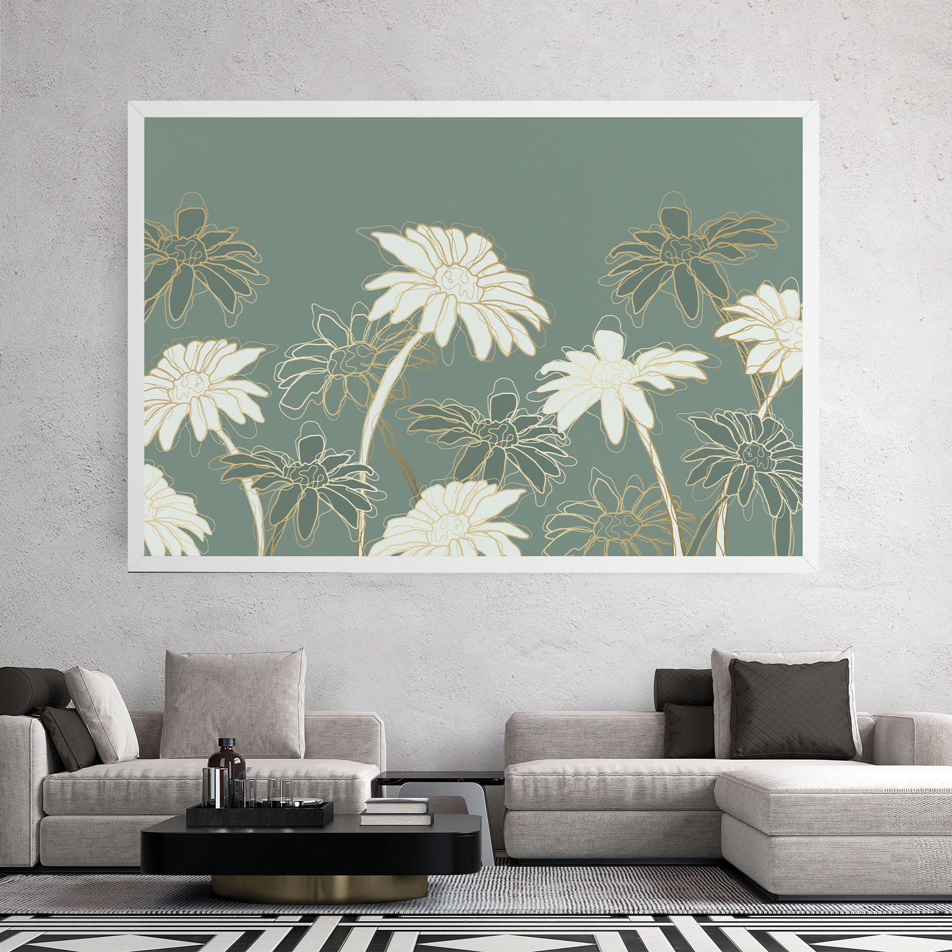 Leinwandbild Gold Green Line mockup 2