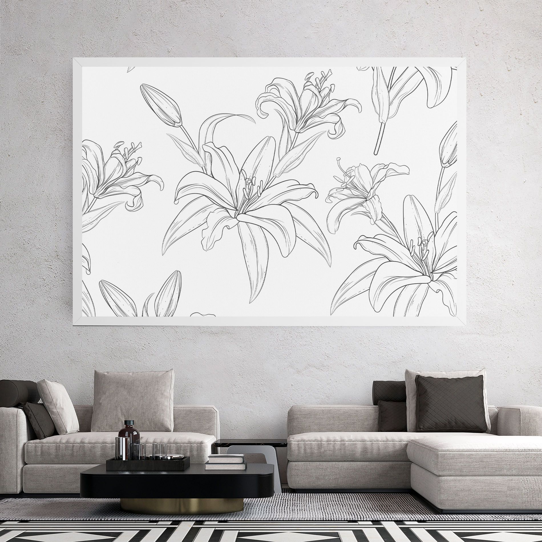 Grey Line Flower mockup 2