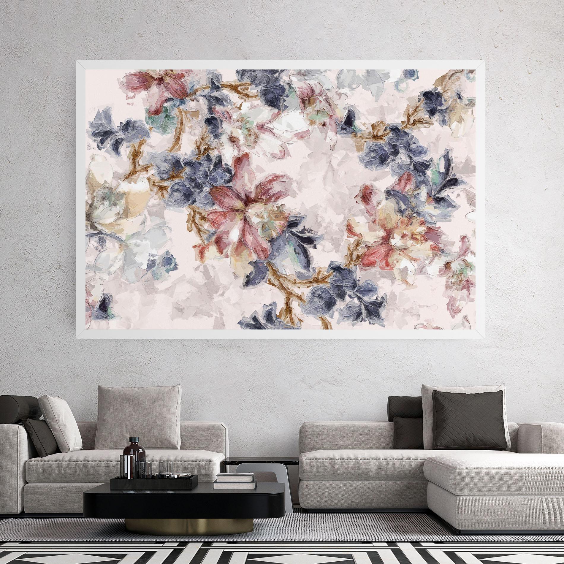 Leinwandbild Painted Flowers mockup 2