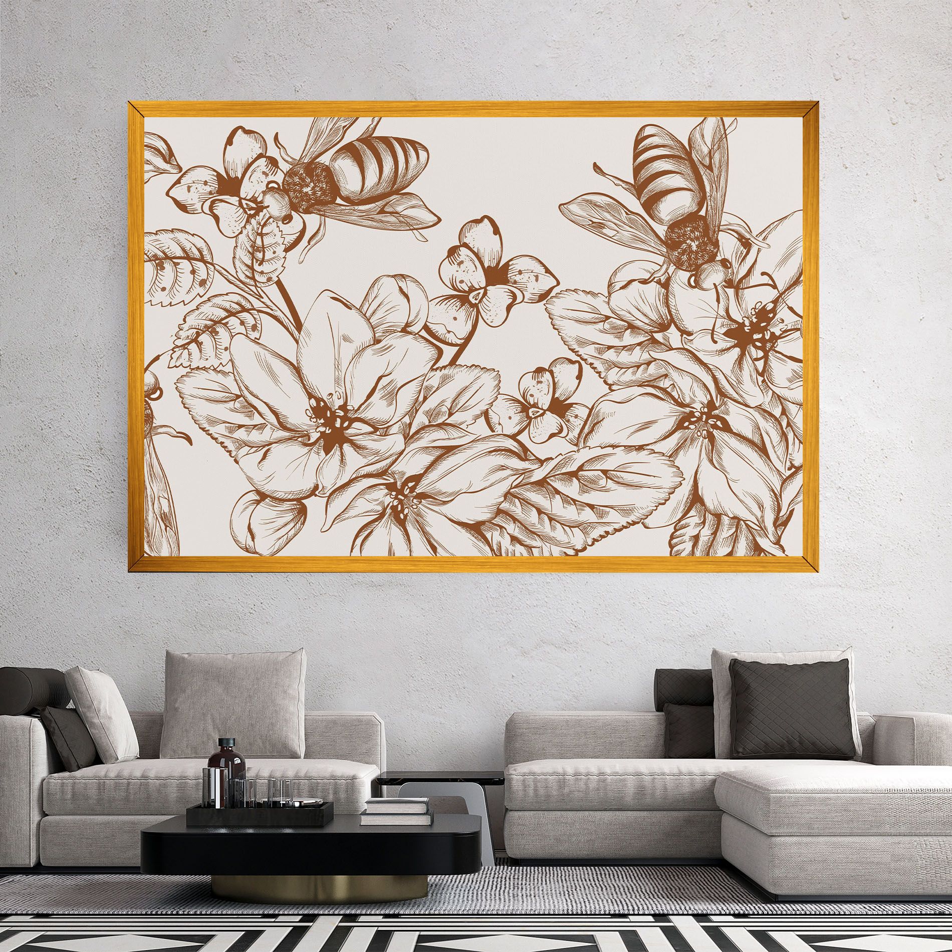 Bee Flower Line mockup 2