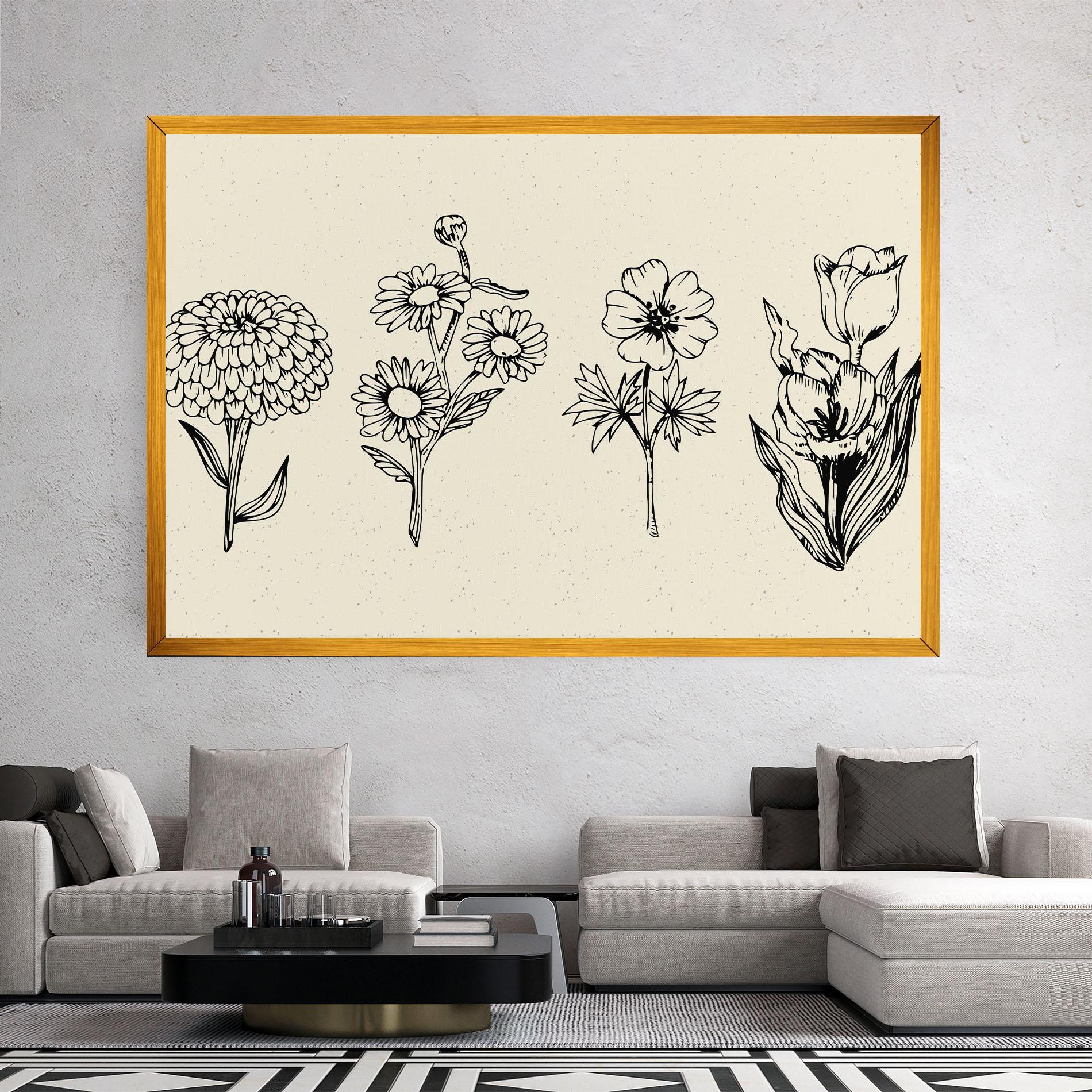 Leinwandbild Black Line Cream mockup 2