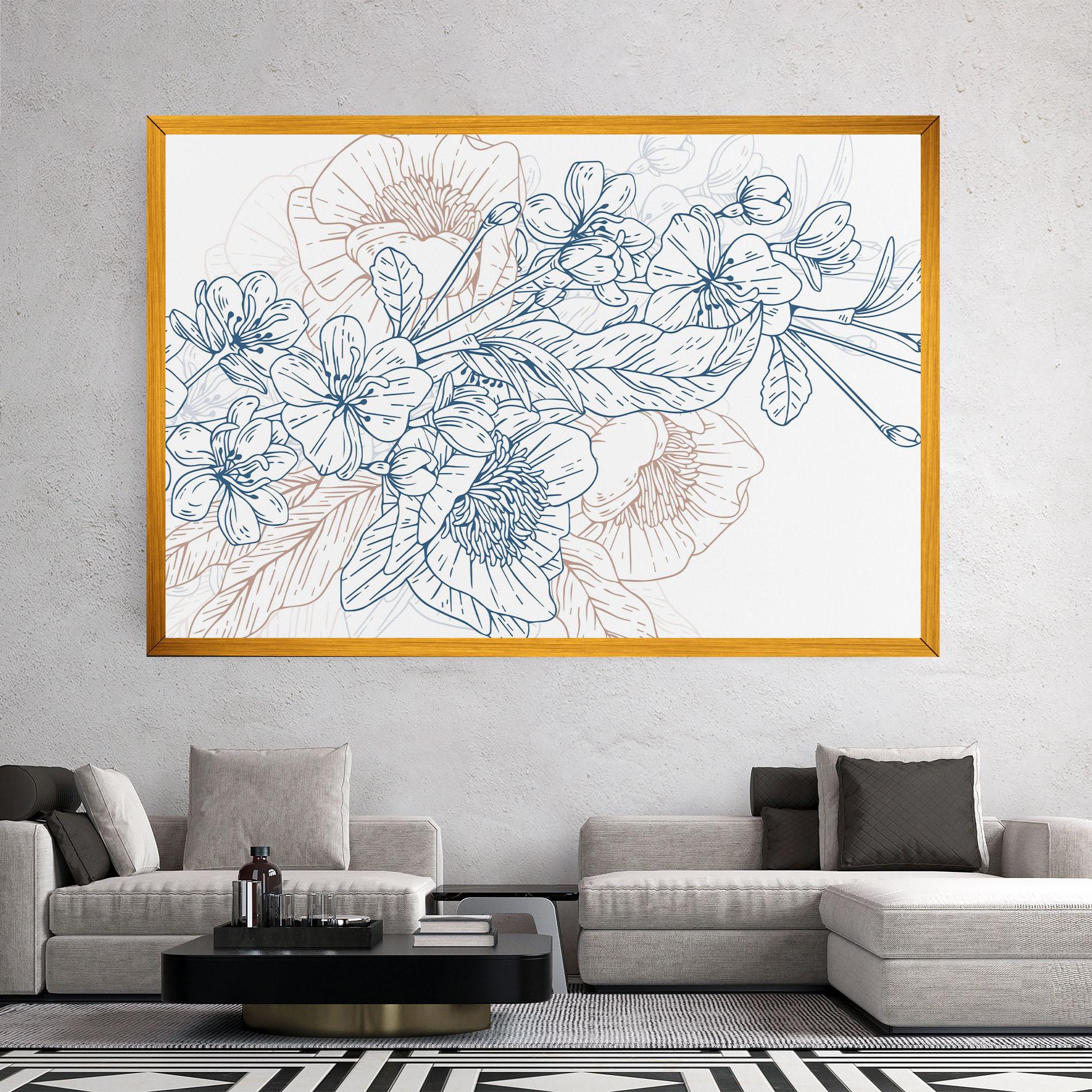 Leinwandbild Blue Cream Line mockup 2