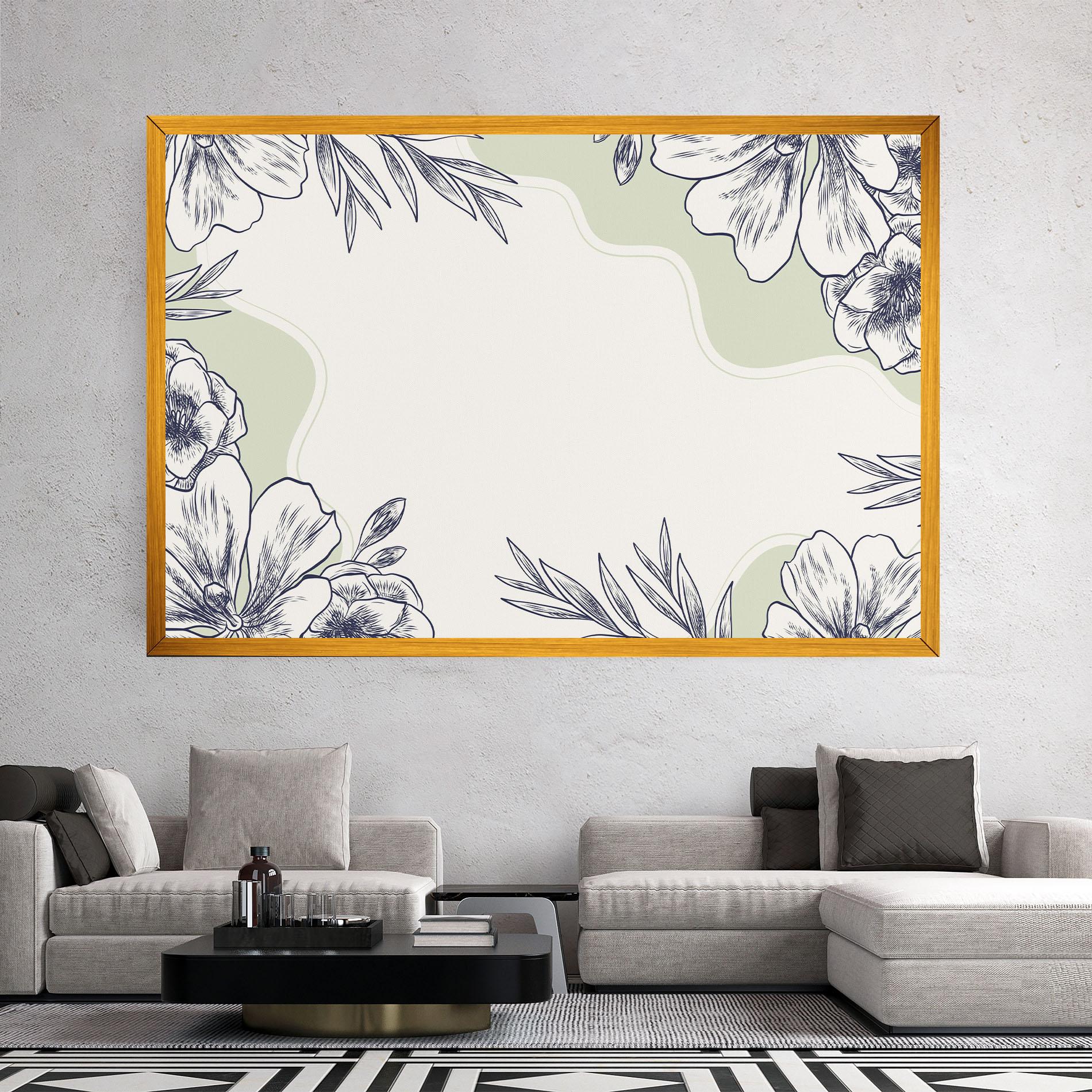 Leinwandbild Blue Line Green mockup 2