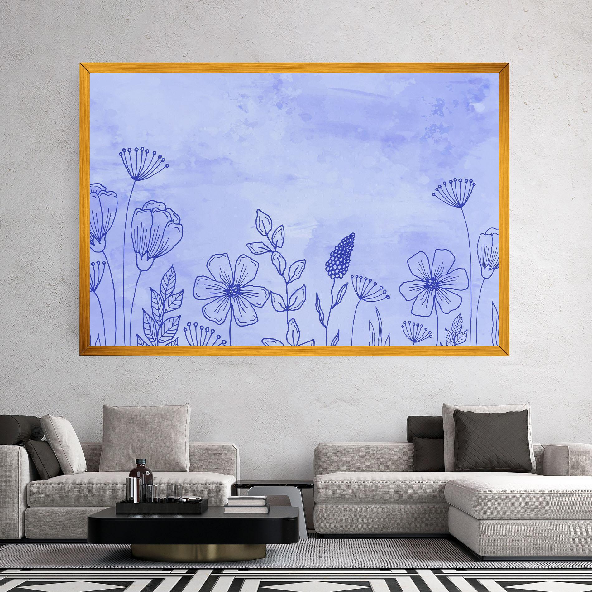 Leinwandbild Blue Line Plant mockup 2