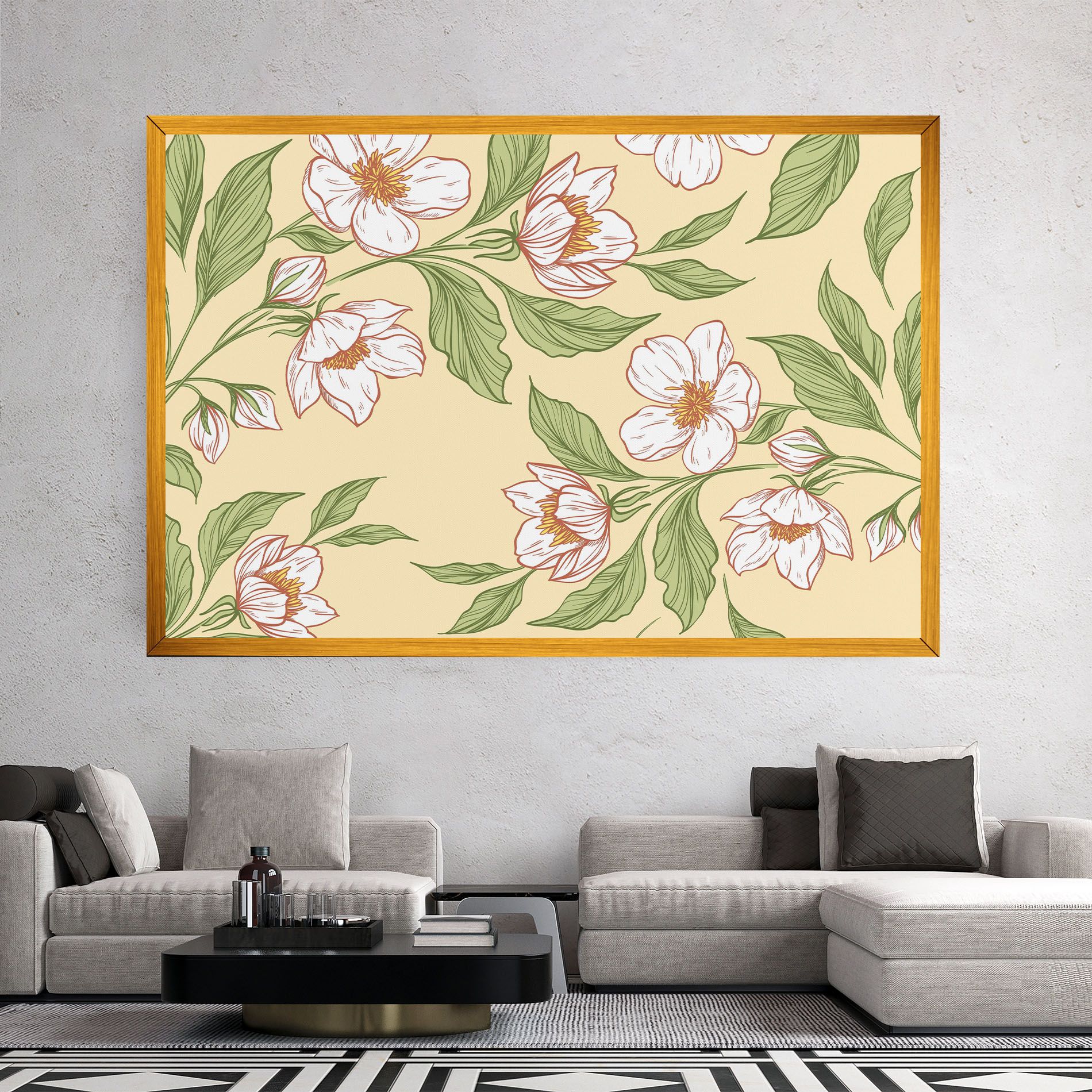 Cream Flower White mockup 2