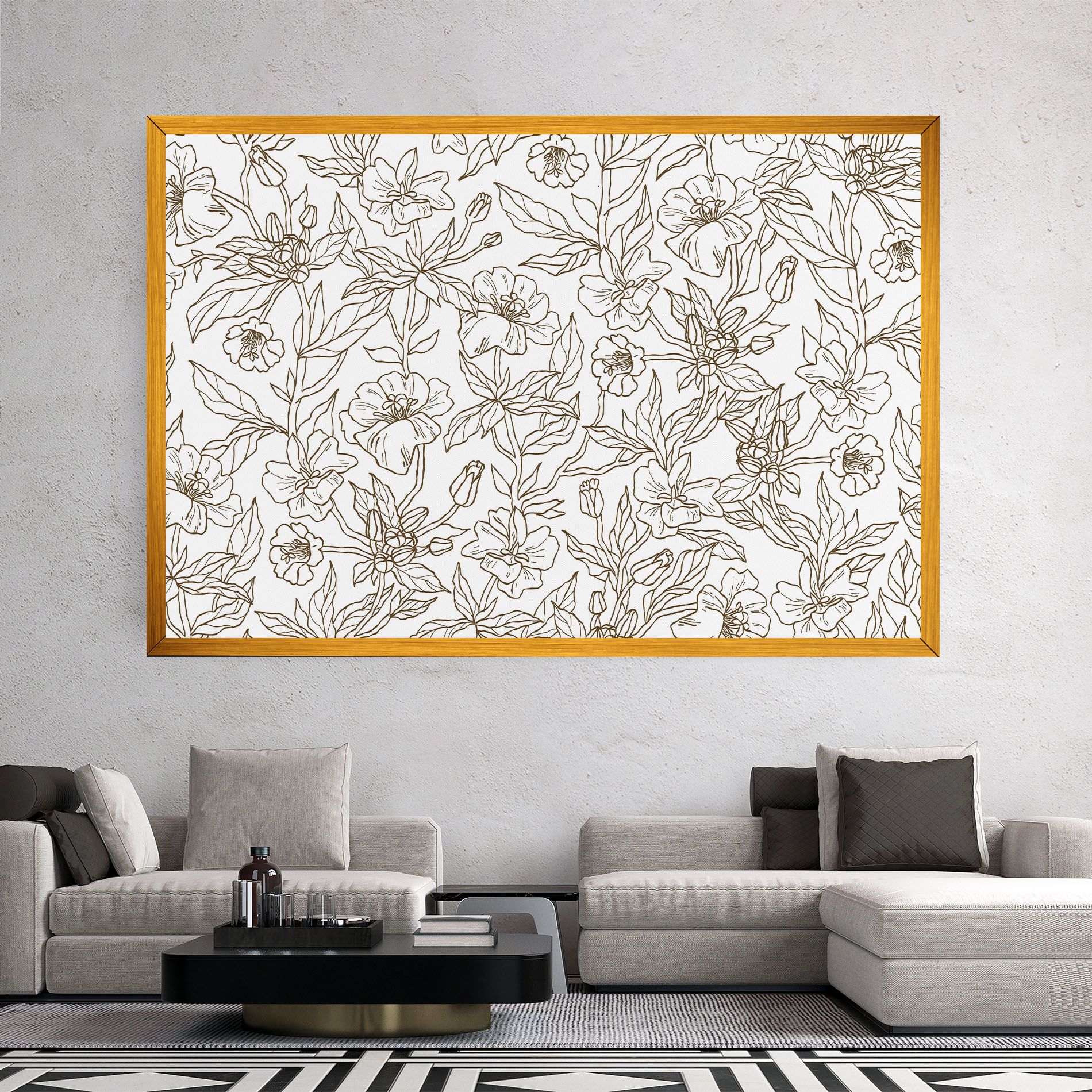 Cream Line Flowers mockup 2