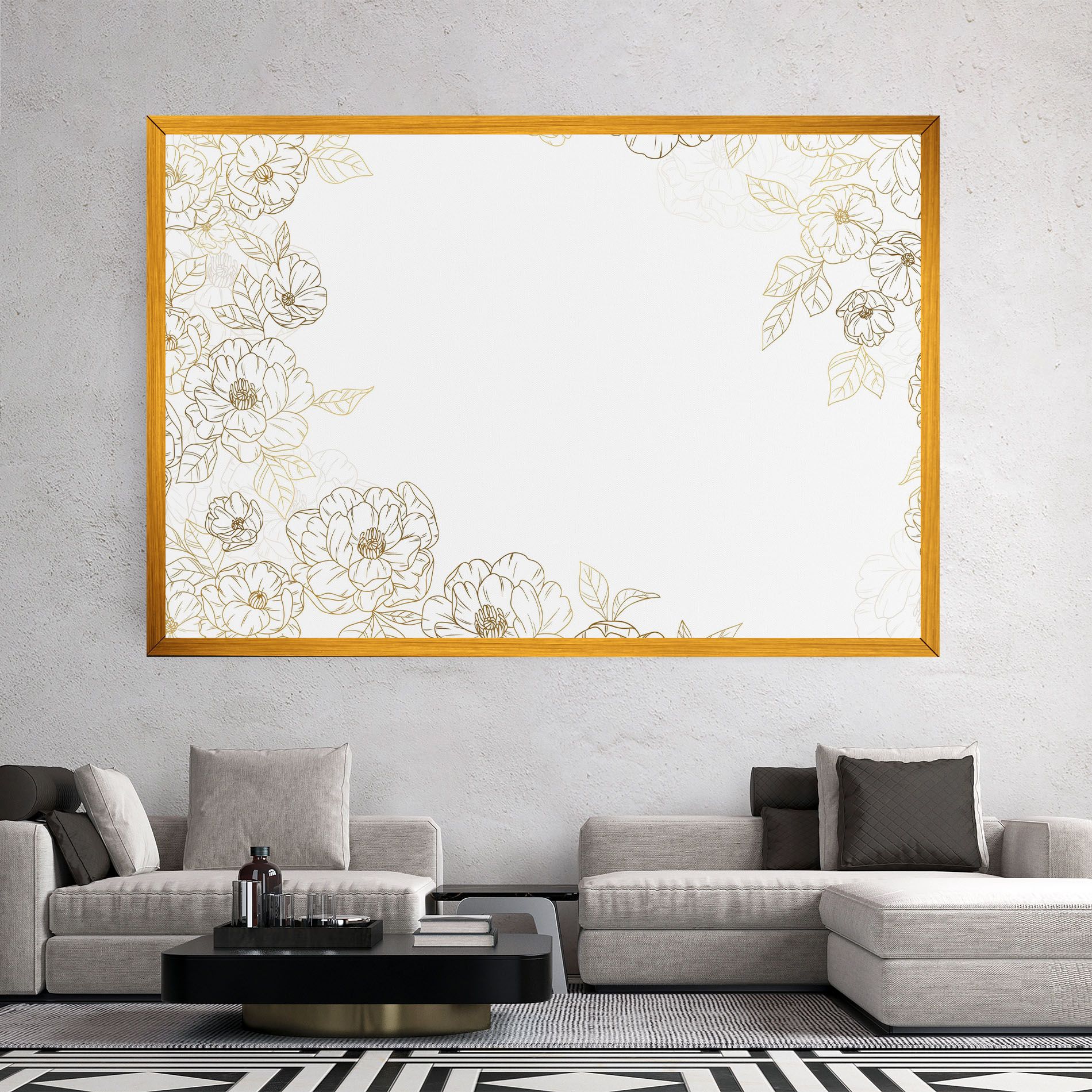 Flower Gold Line mockup 2