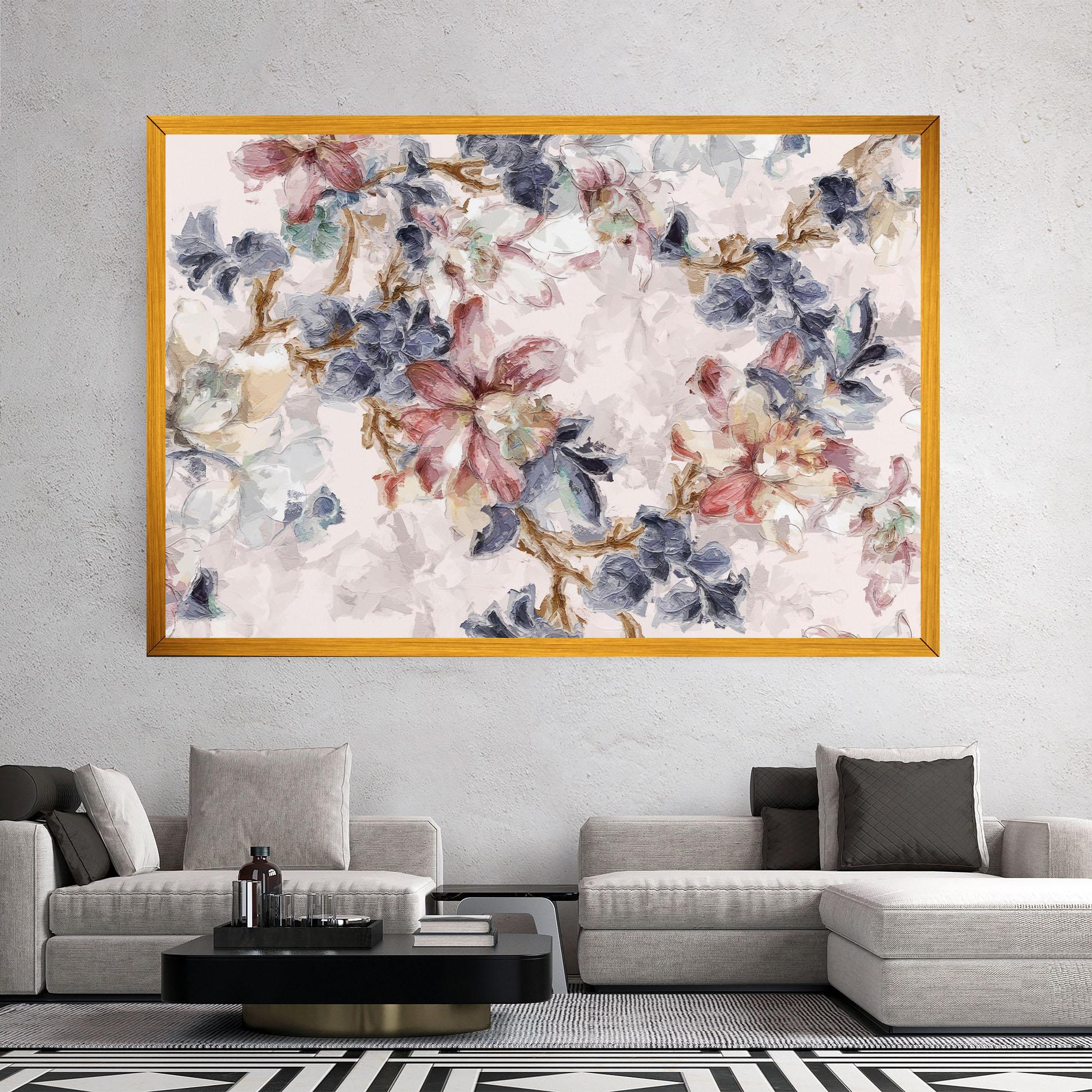 Leinwandbild Painted Flowers mockup 2