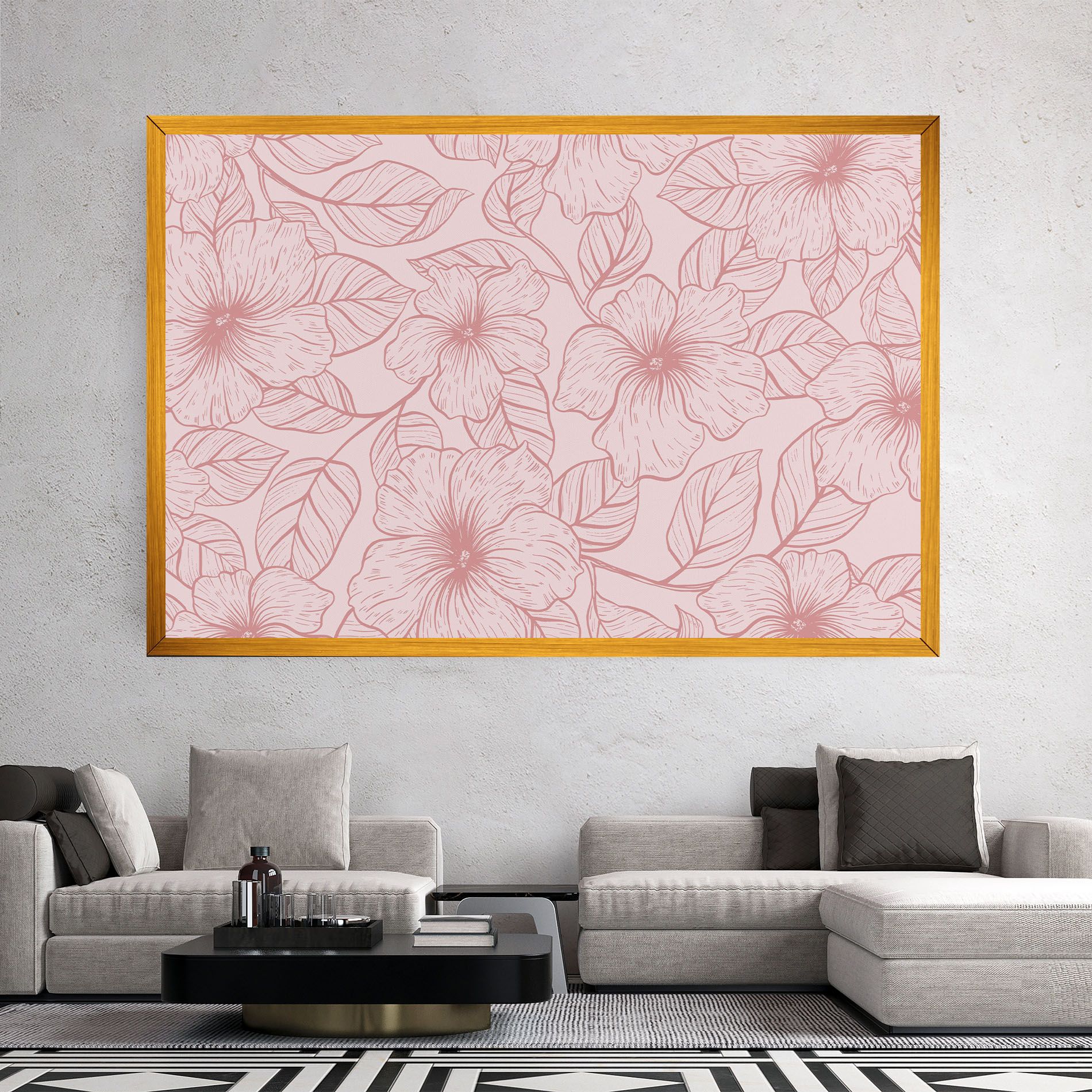 Pink Line Flower mockup 2