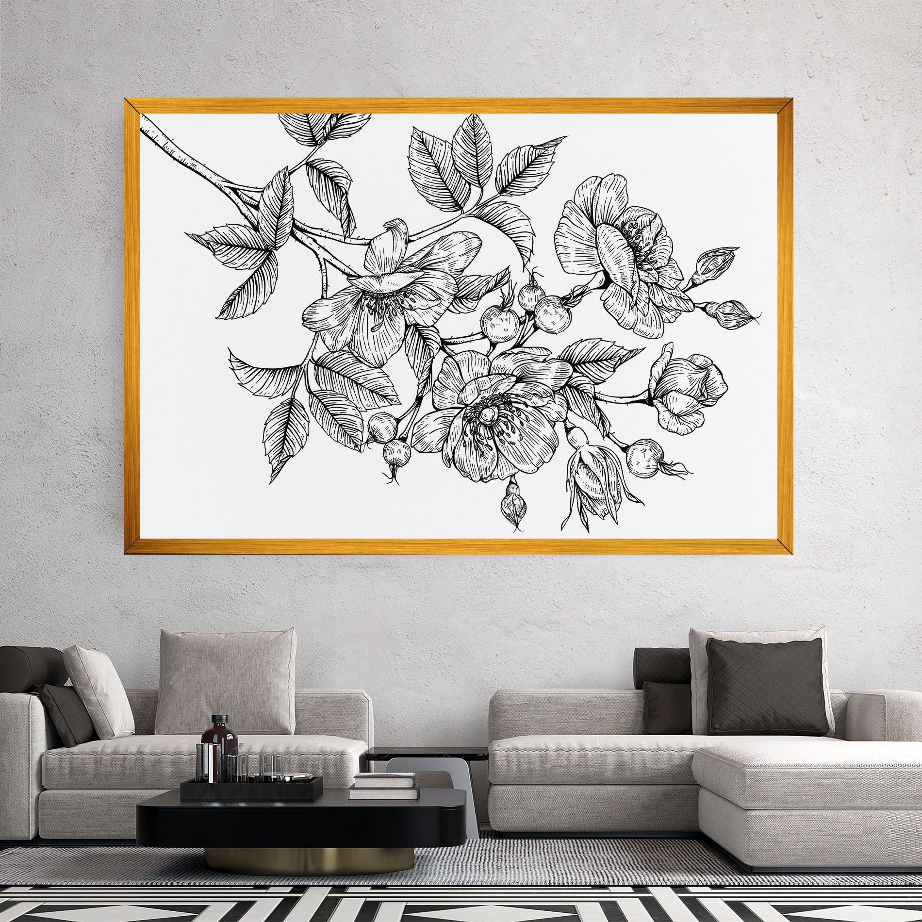 Rose Black Line mockup 2