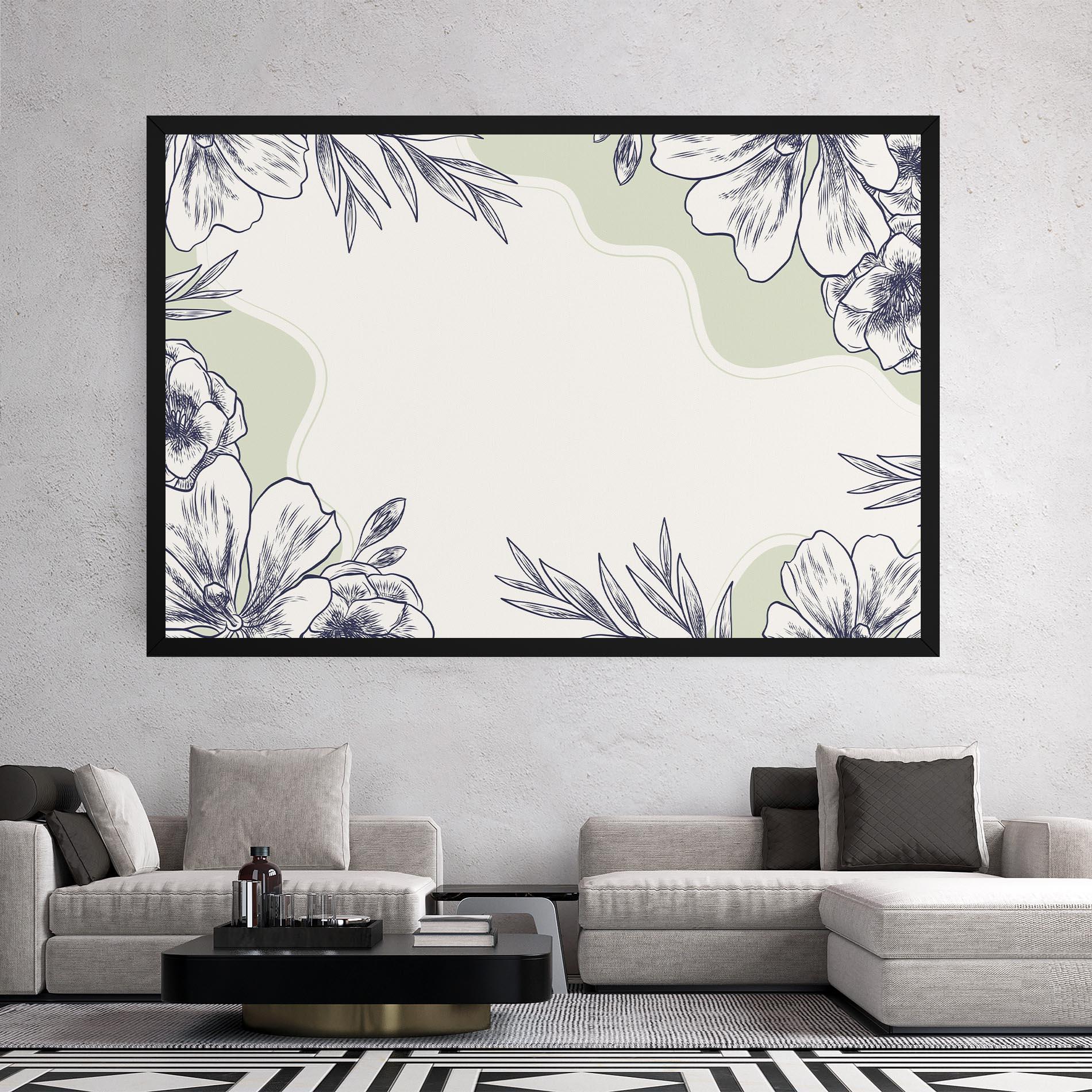 Leinwandbild Blue Line Green mockup 2