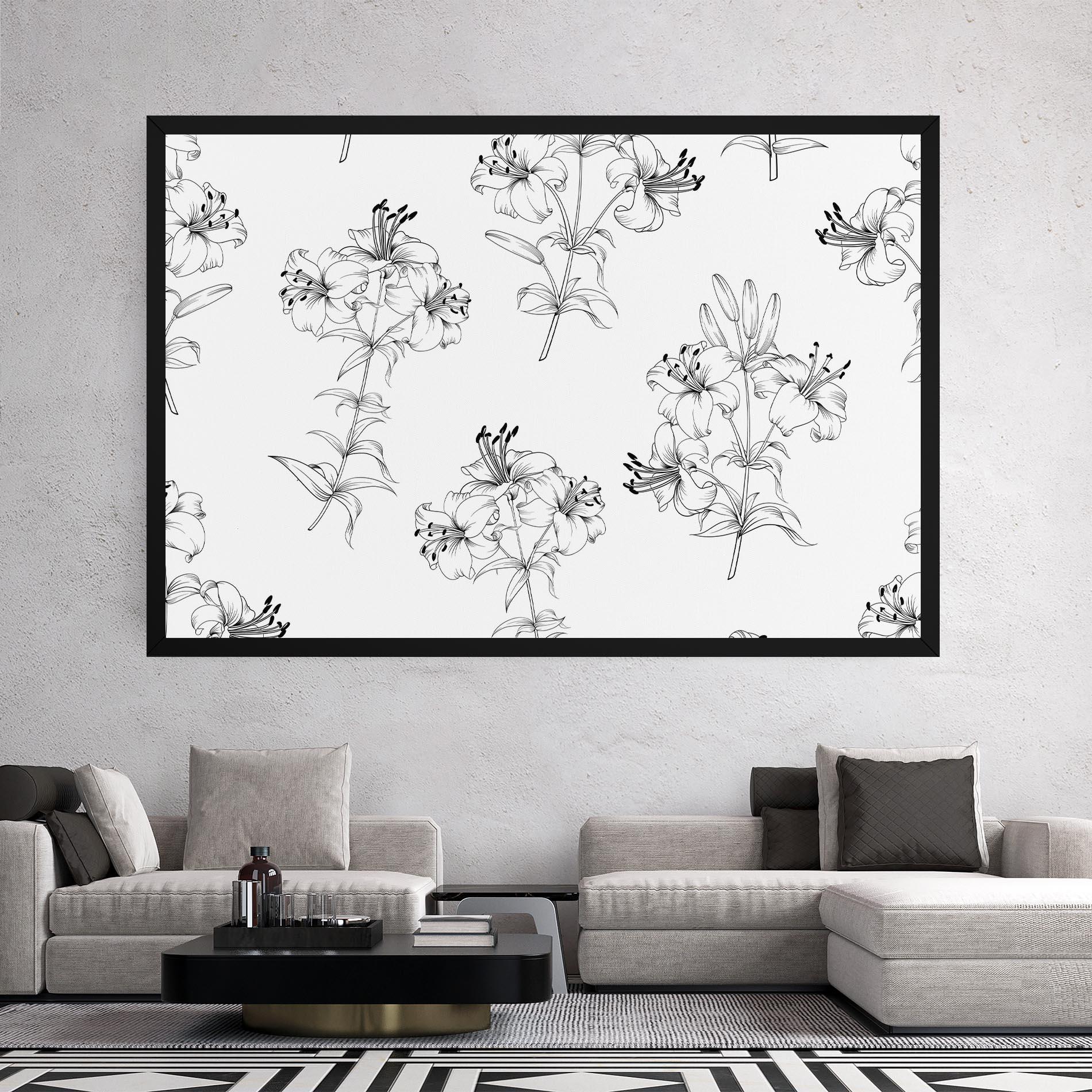Leinwandbild Flower Pattern mockup 2