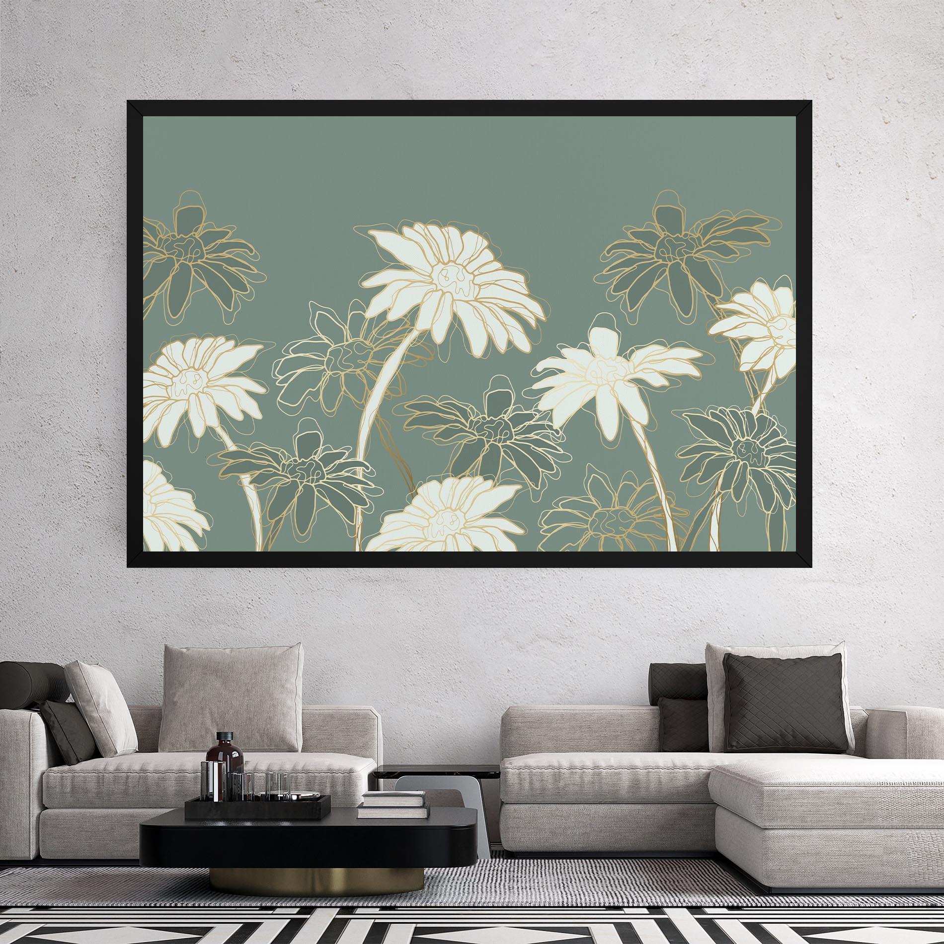 Leinwandbild Gold Green Line mockup 2