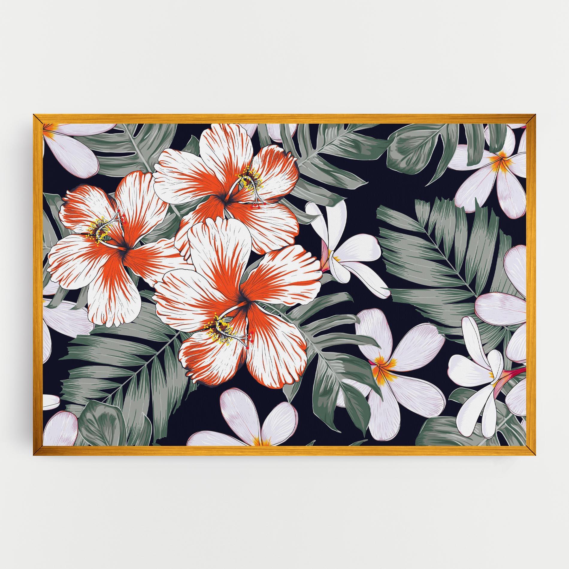 Leinwandbild Orange White Exotic mockup 0