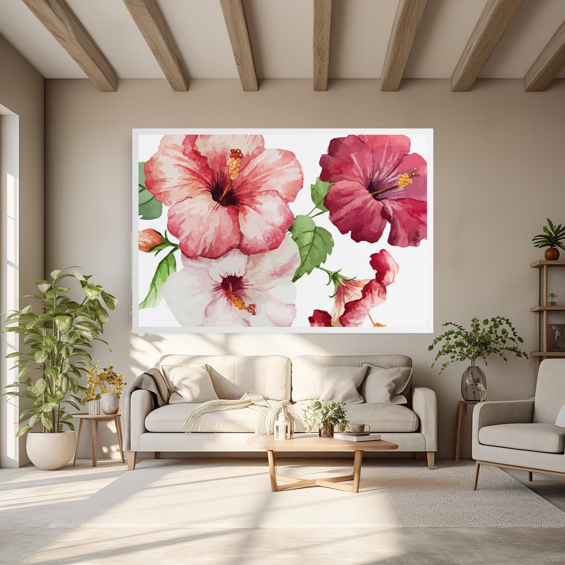 Leinwandbild Exotic Flower Paint mockup 6