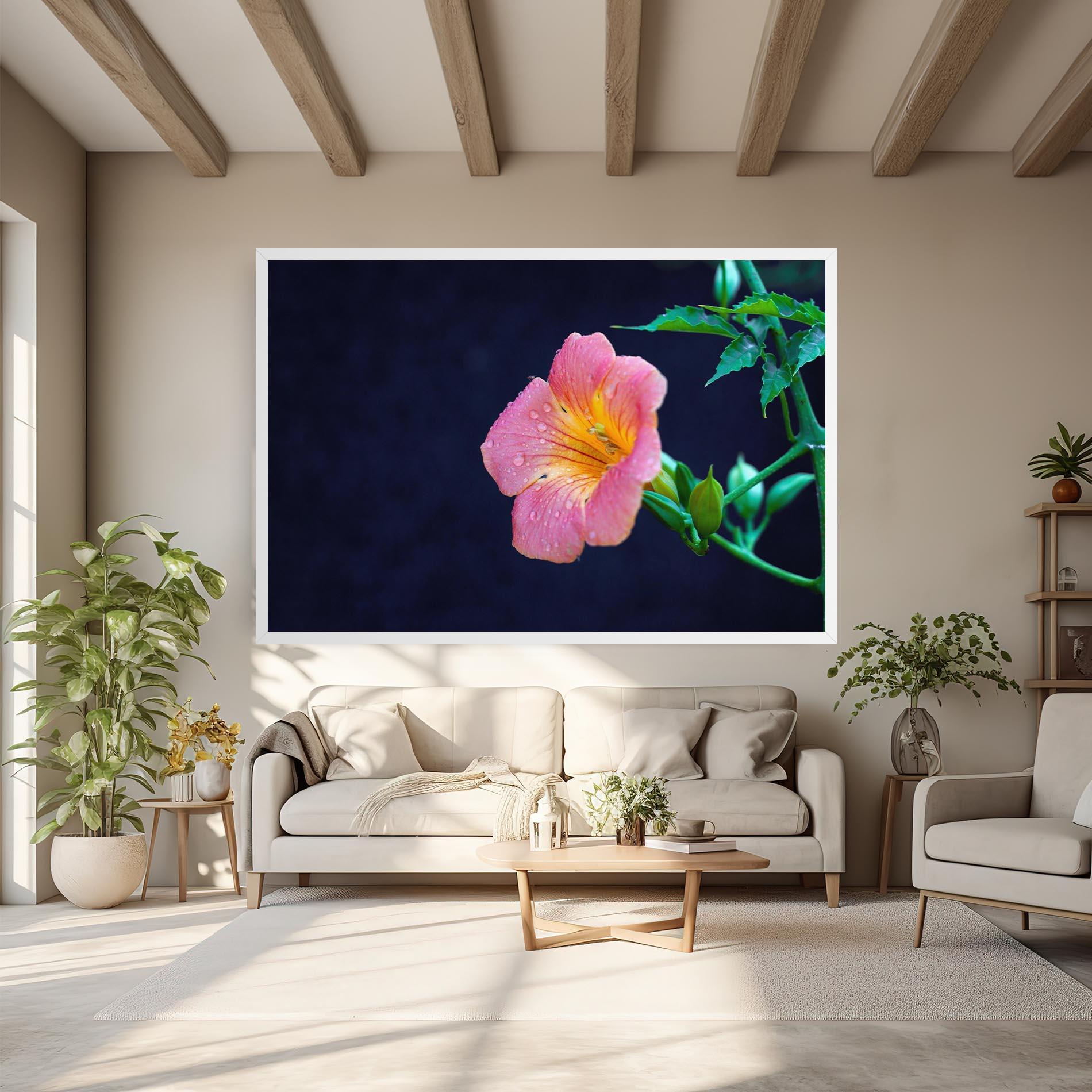 Leinwandbild Exotic Pink Plant mockup 6