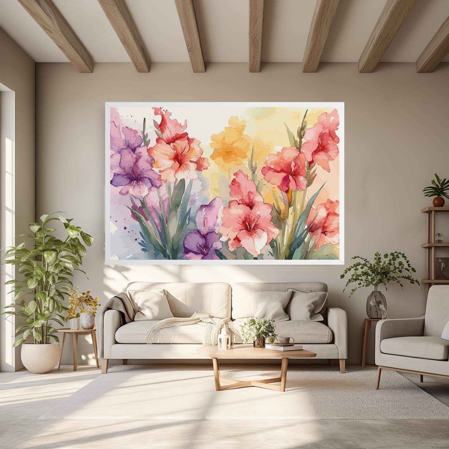 Leinwandbild Exotic Watercolor mockup 6