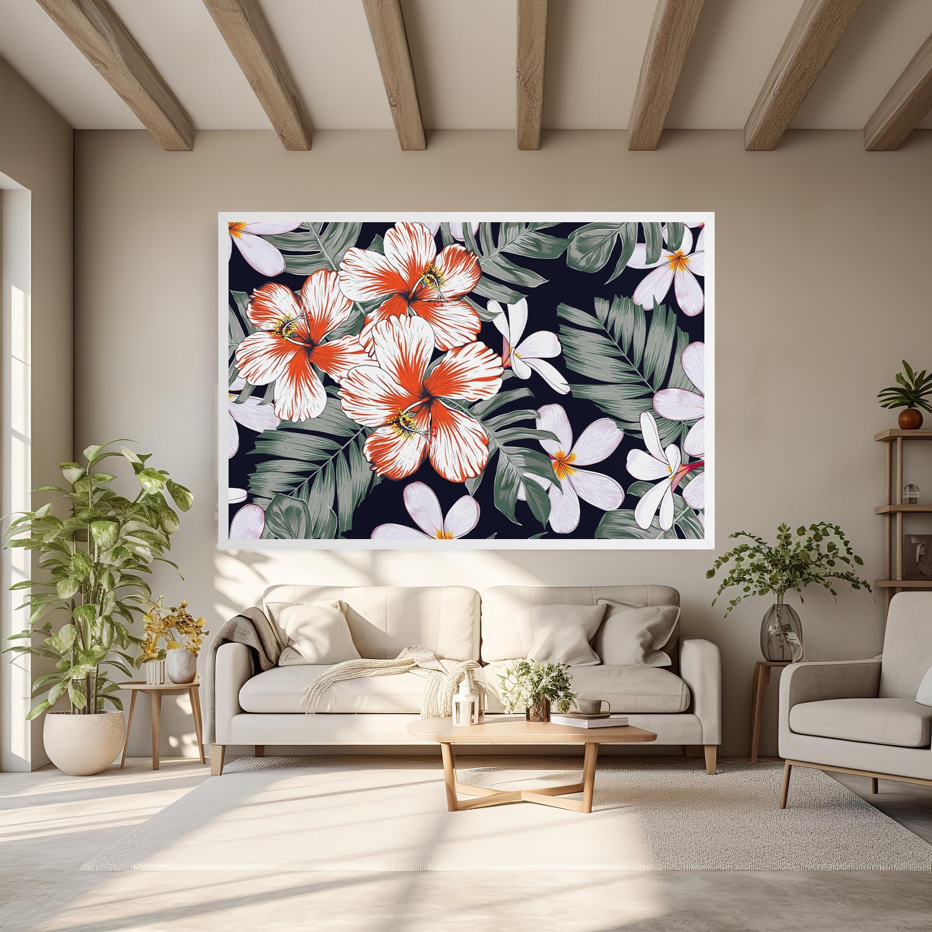 Leinwandbild Orange White Exotic mockup 6