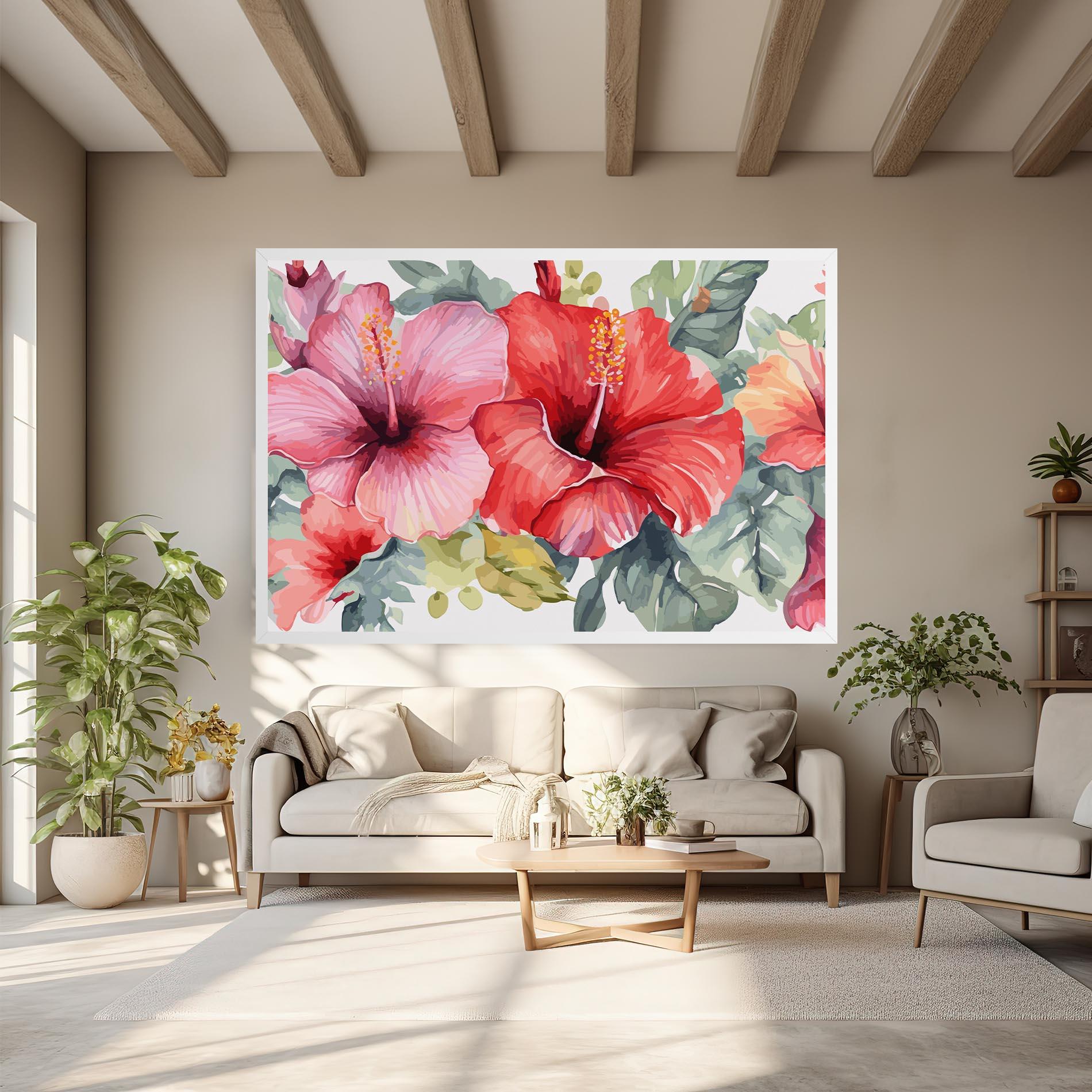 Leinwandbild Pink Red Exotic mockup 6